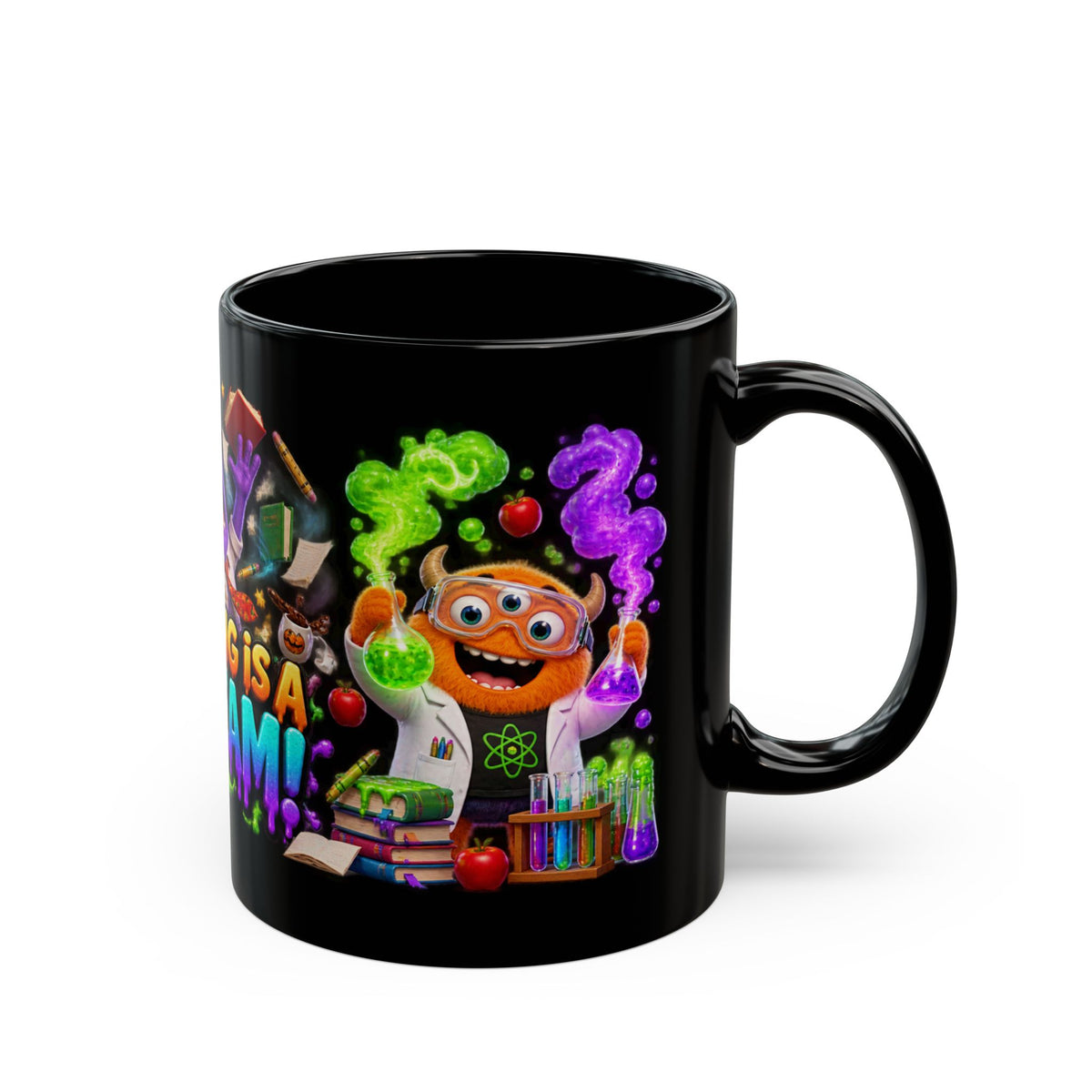 Teaching Is a Scream Monster Teacher Halloween Black Mug