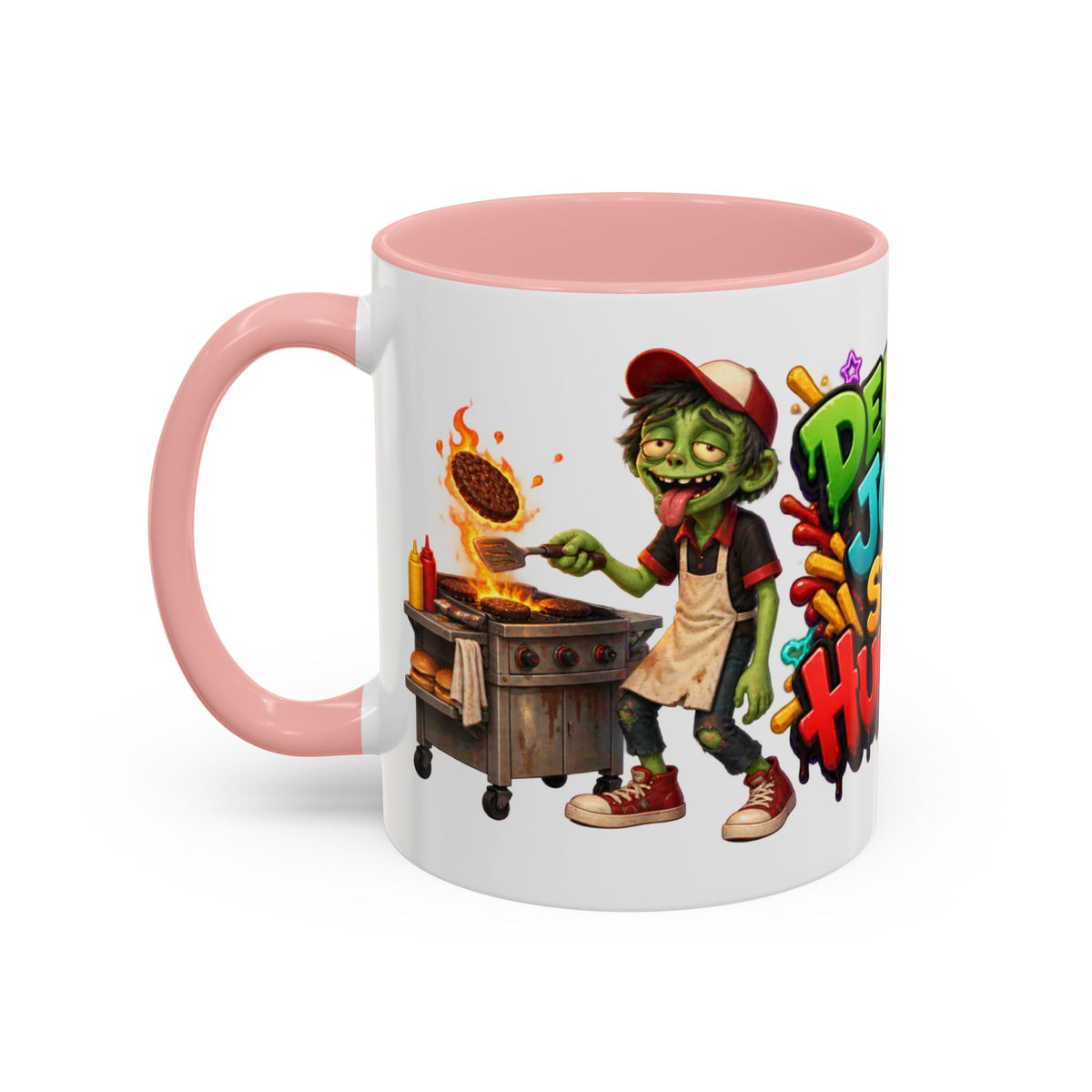 Dead End Job Still Hungry Funny Zombie Halloween White Mug