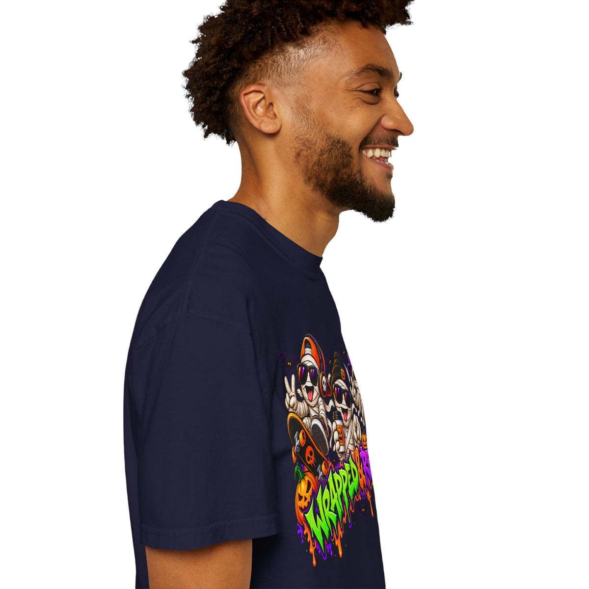 Wrapped & Ready – Halloween Mummy Crew Graphic T-Shirt