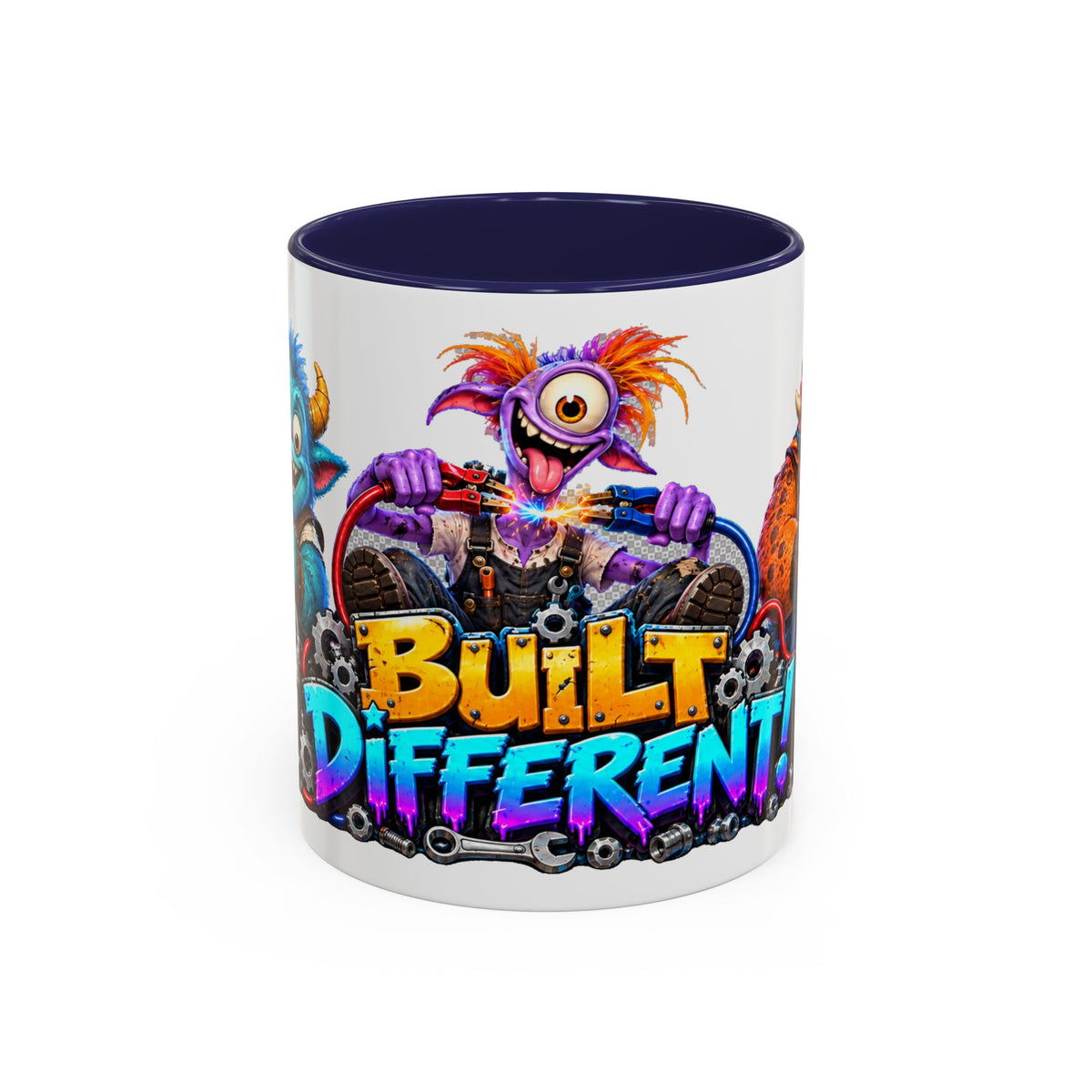 Built Different Monster Workshop Halloween White Mug