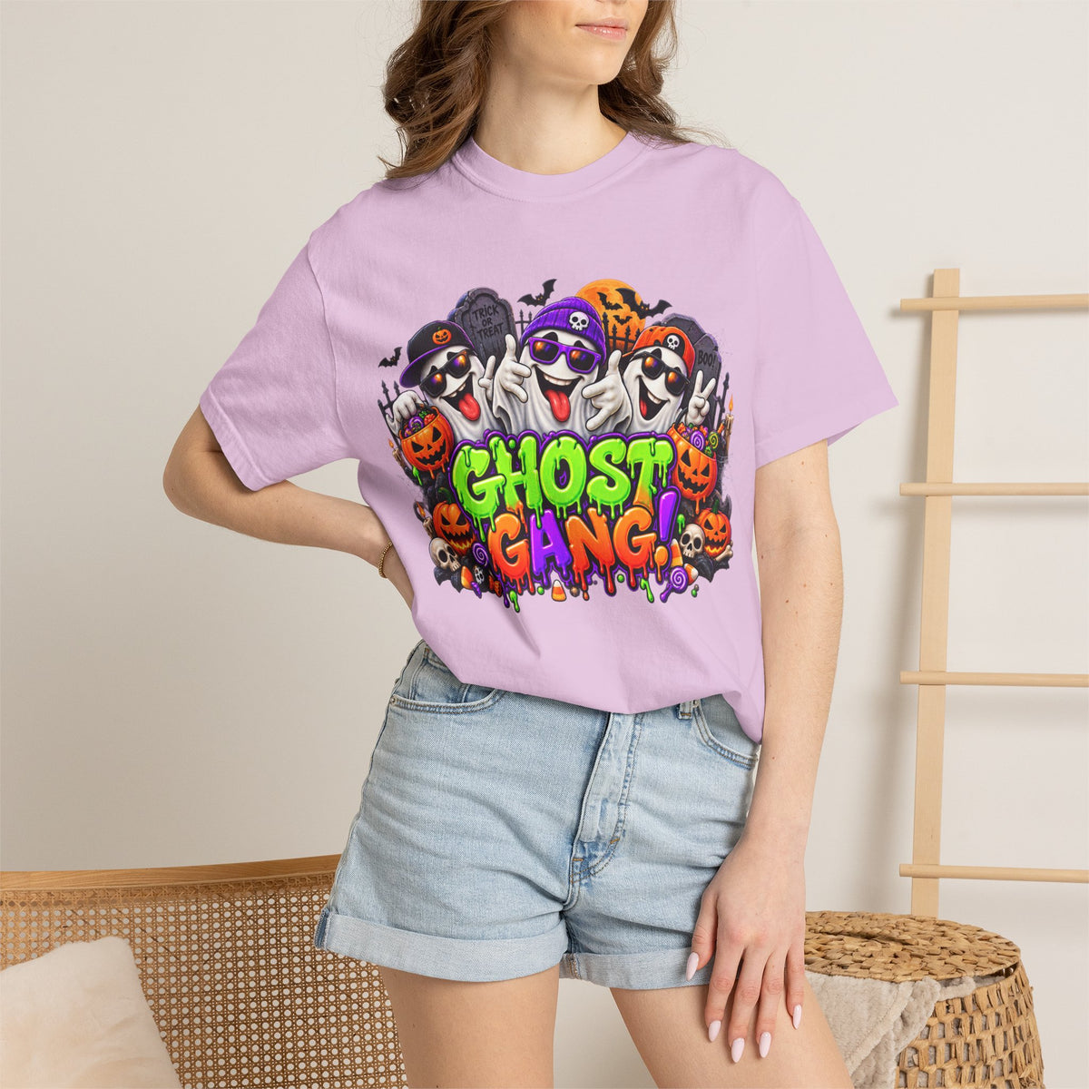 Ghost Gang Halloween T-Shirt – Funny Colorful Ghost Graphic Tee