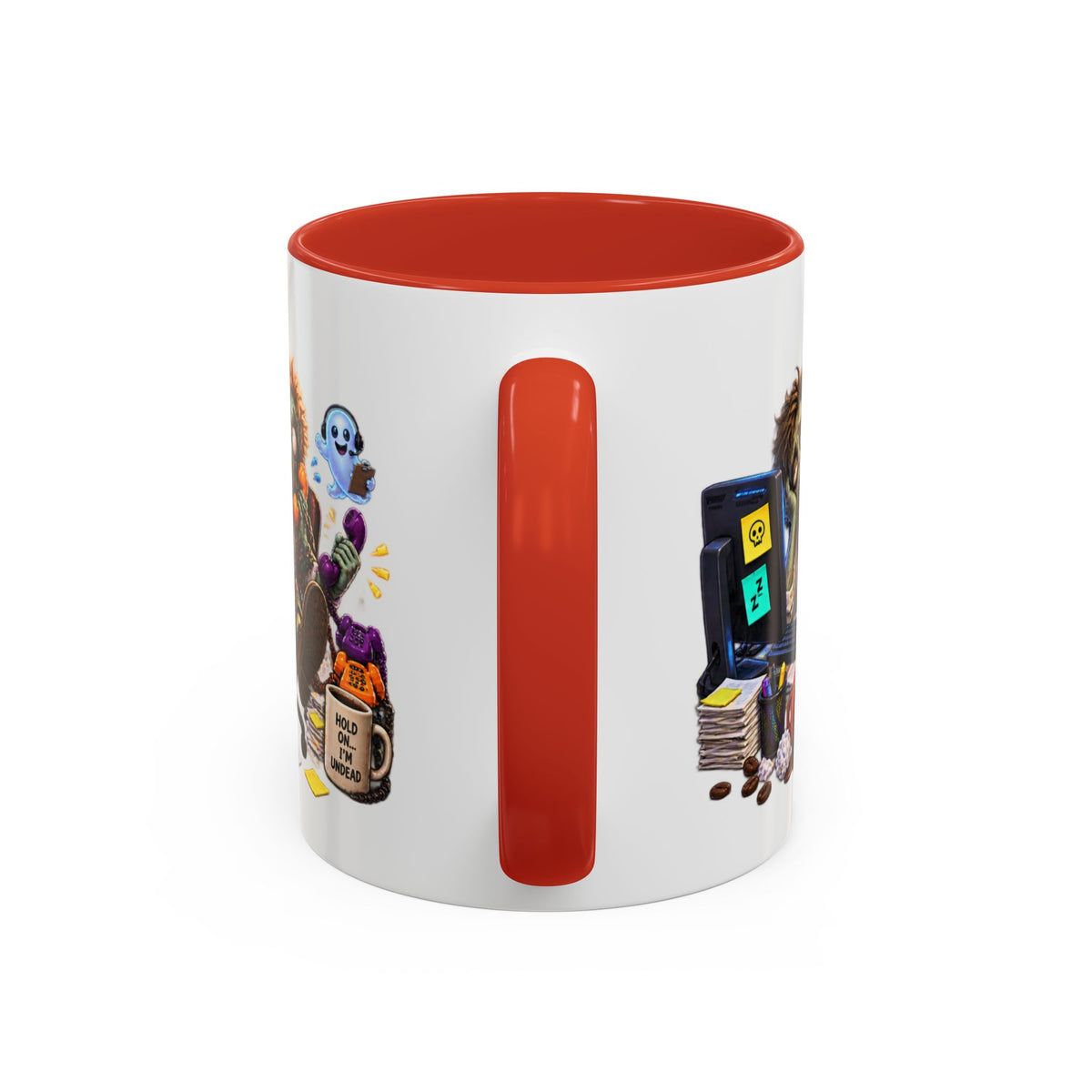 Dead Tired Still Working Zombie Office Halloween White Mug