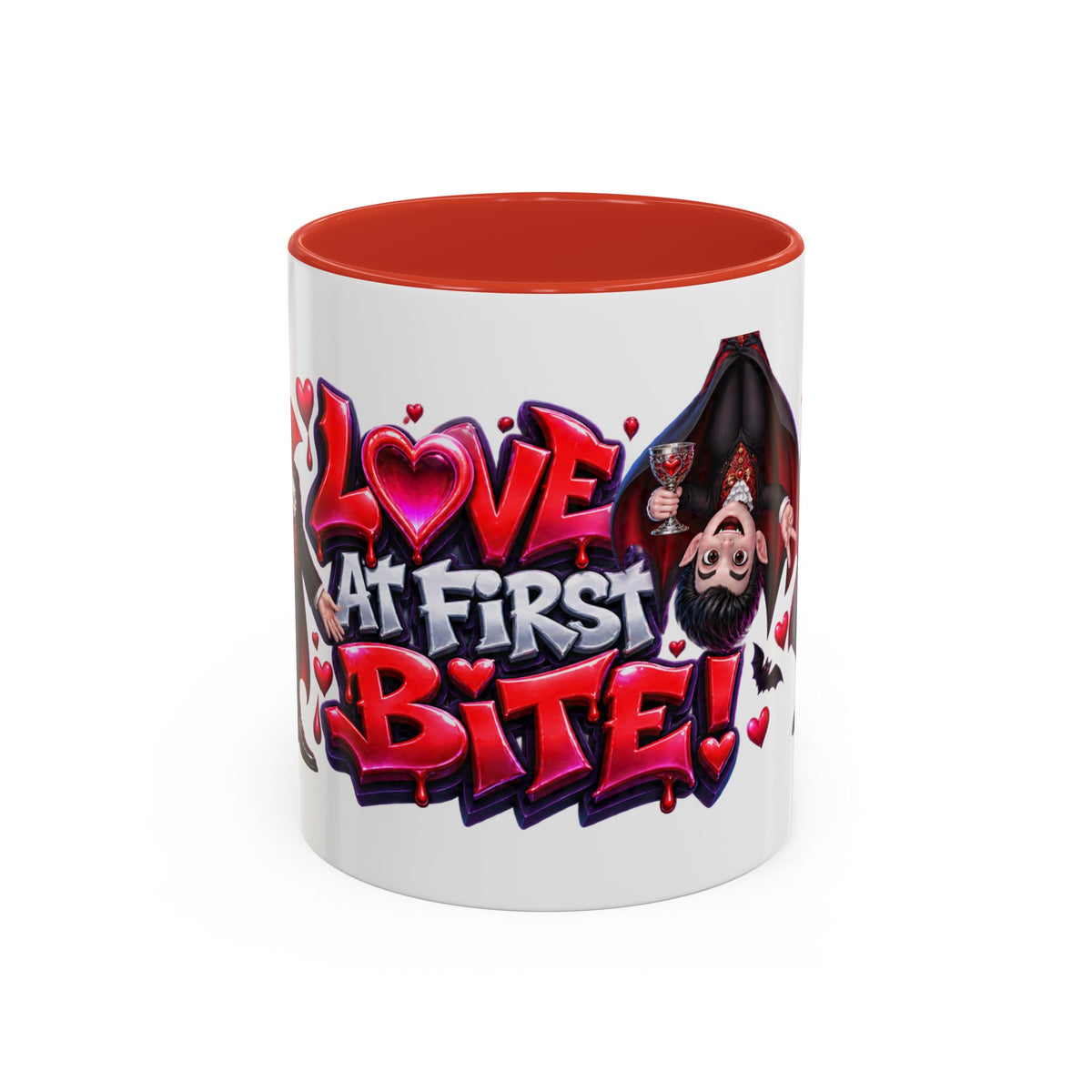 Love at First Bite Funny Vampire Halloween White Mug