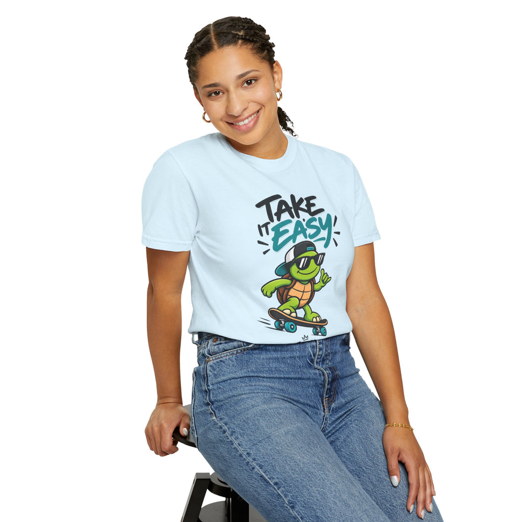 Take It Easy Skate Turtle Graphic T-Shirt | Festora Everyday