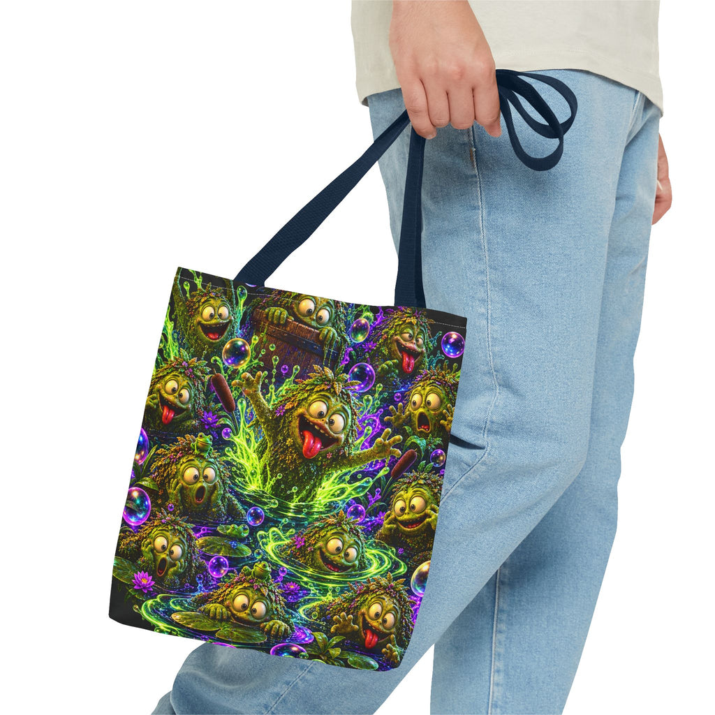 Cosmic Jellyfish Tote Bag – Neon Deep-Sea Galaxy Beach Tote