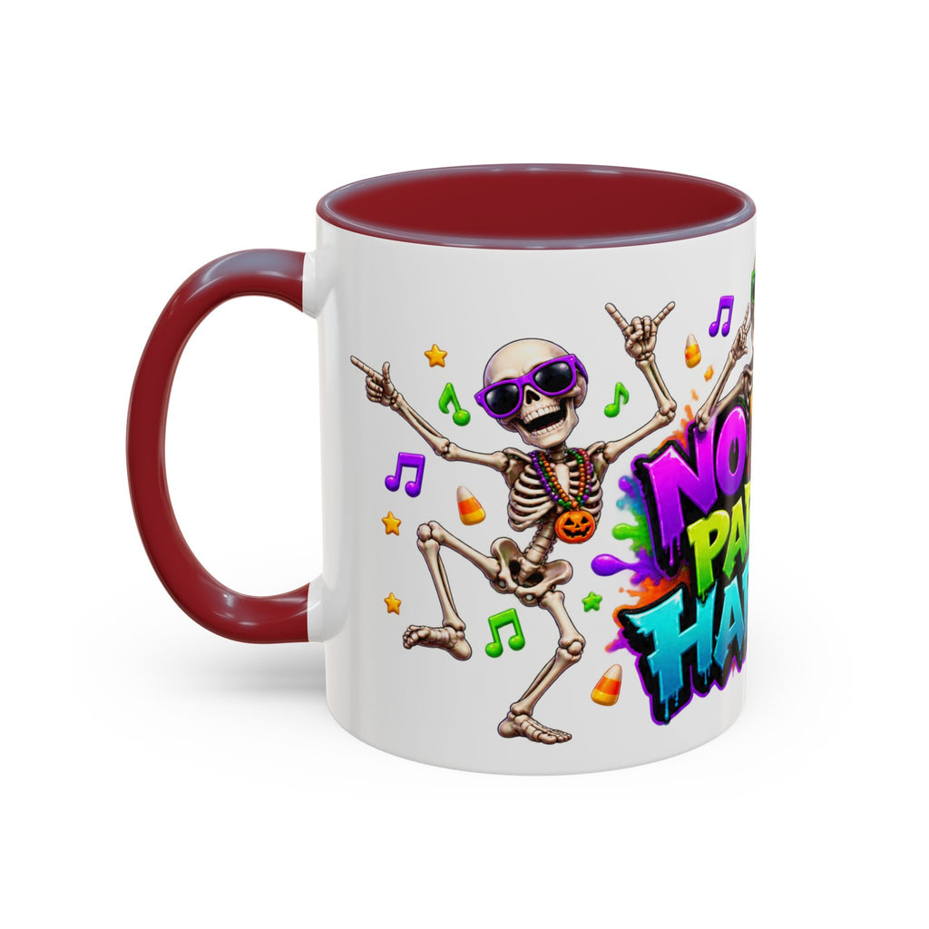 No Body Parties Harder Halloween Skeleton Party White Mug