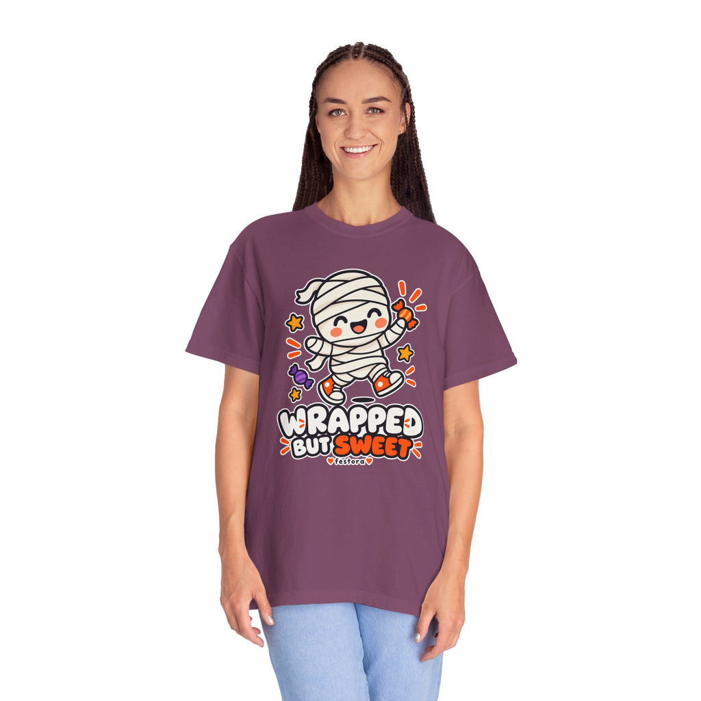 Wrapped but Sweet Halloween T-Shirt | Cute Mummy Graphic Tee