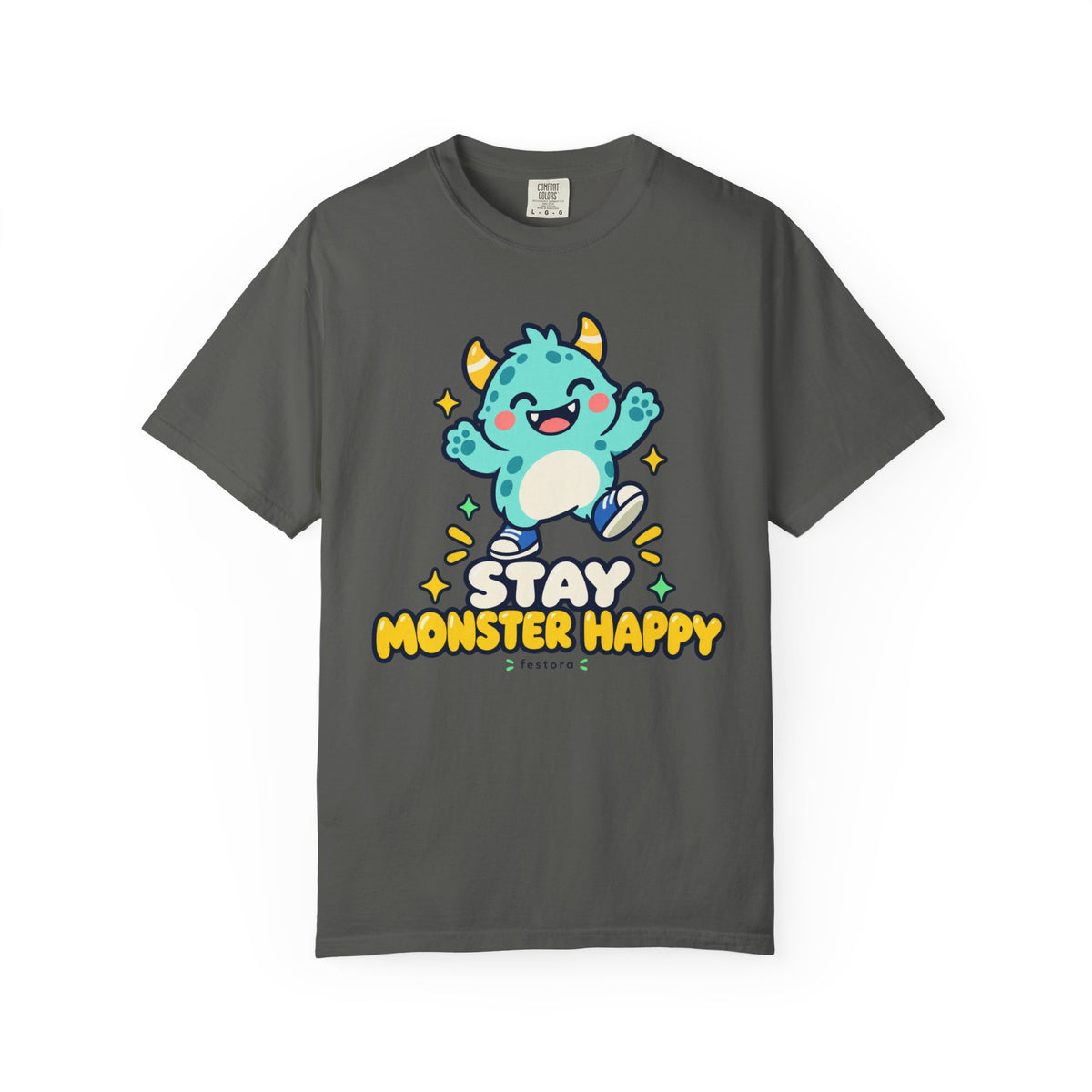 Stay Monster Happy – Cute Monster Graphic T-Shirt
