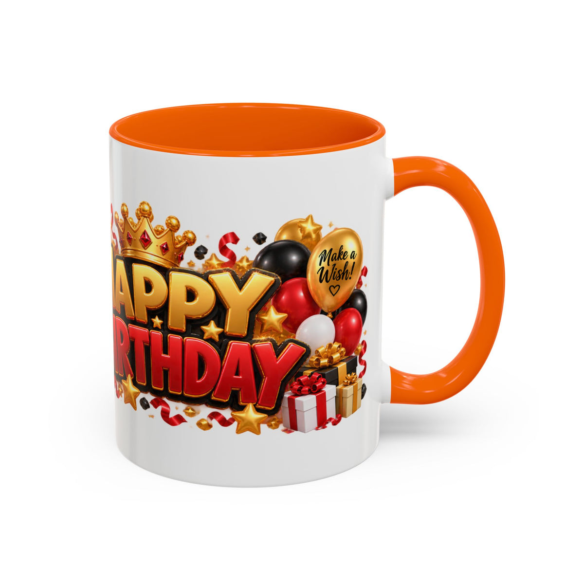 Happy Birthday Rhino Mug – Colorful 3D Birthday Gift – White Coffee Mug