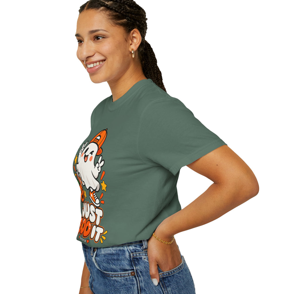 Just Boo It Halloween T-Shirt | Cute Skater Ghost Graphic Tee