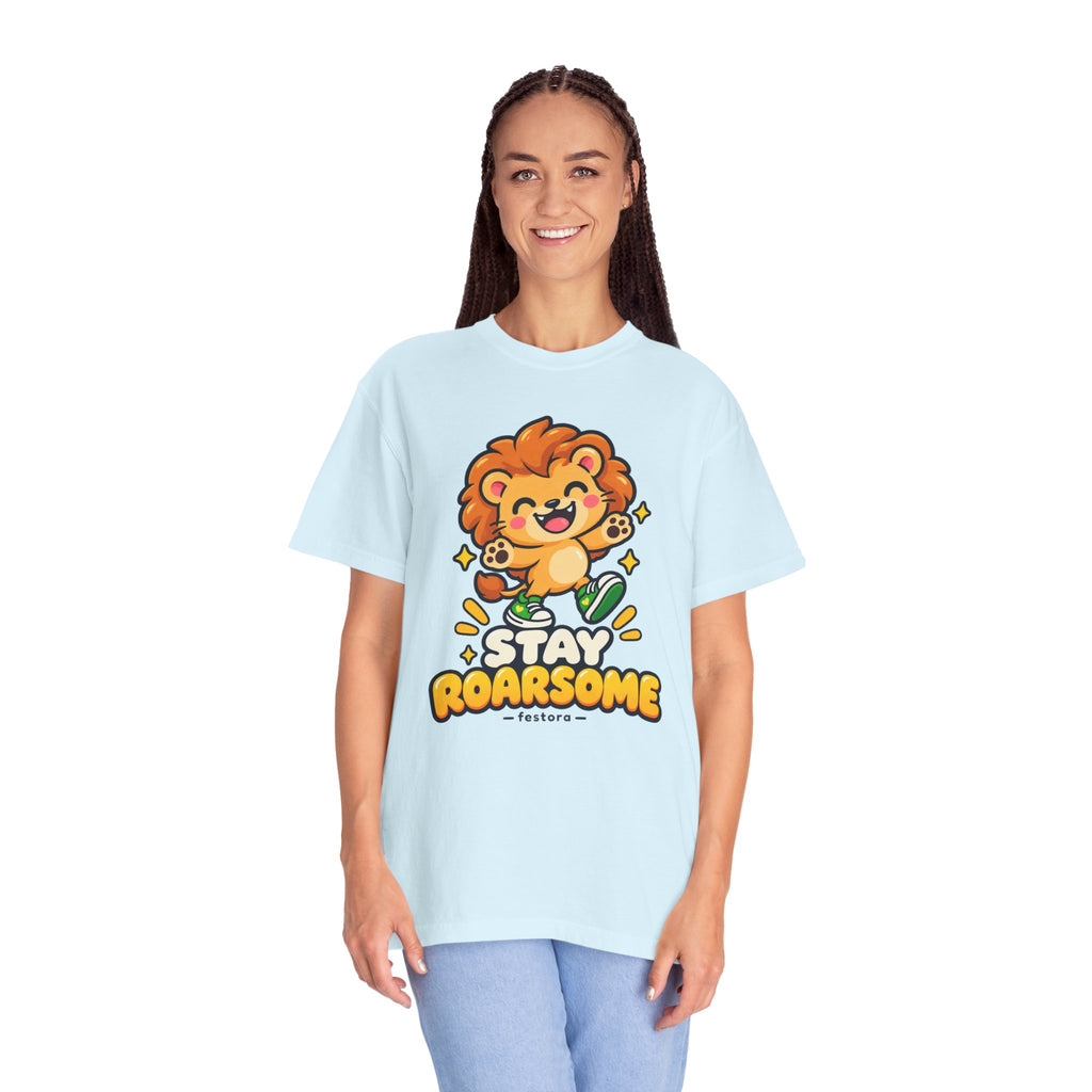 Stay Roarsome – Cute Happy Lion Graphic T-Shirt