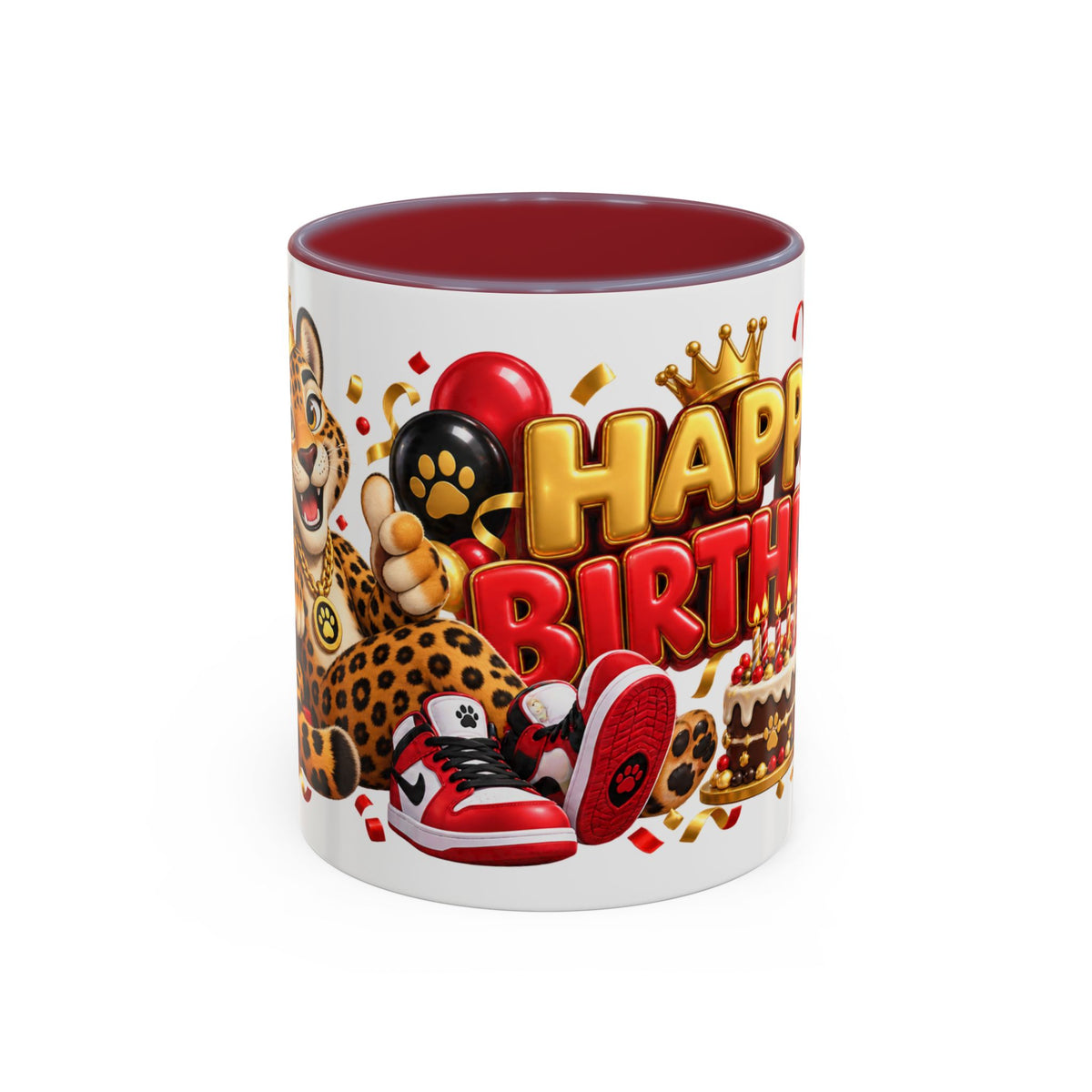 Title: Happy Birthday Jaguar Mug – Colorful 3D Birthday Gift – White Coffee Mug