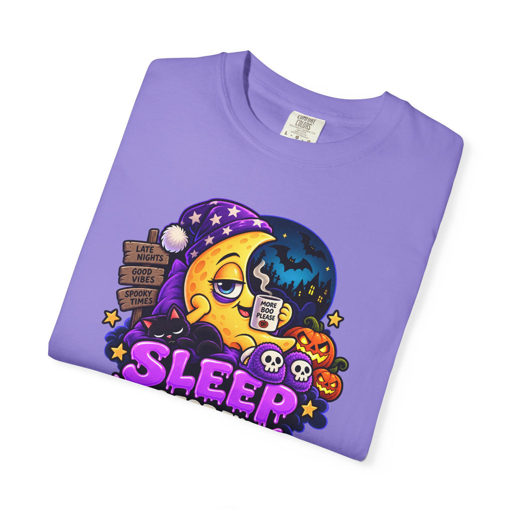 Sleep Is for the Living – Funny Halloween Moon T-Shirt