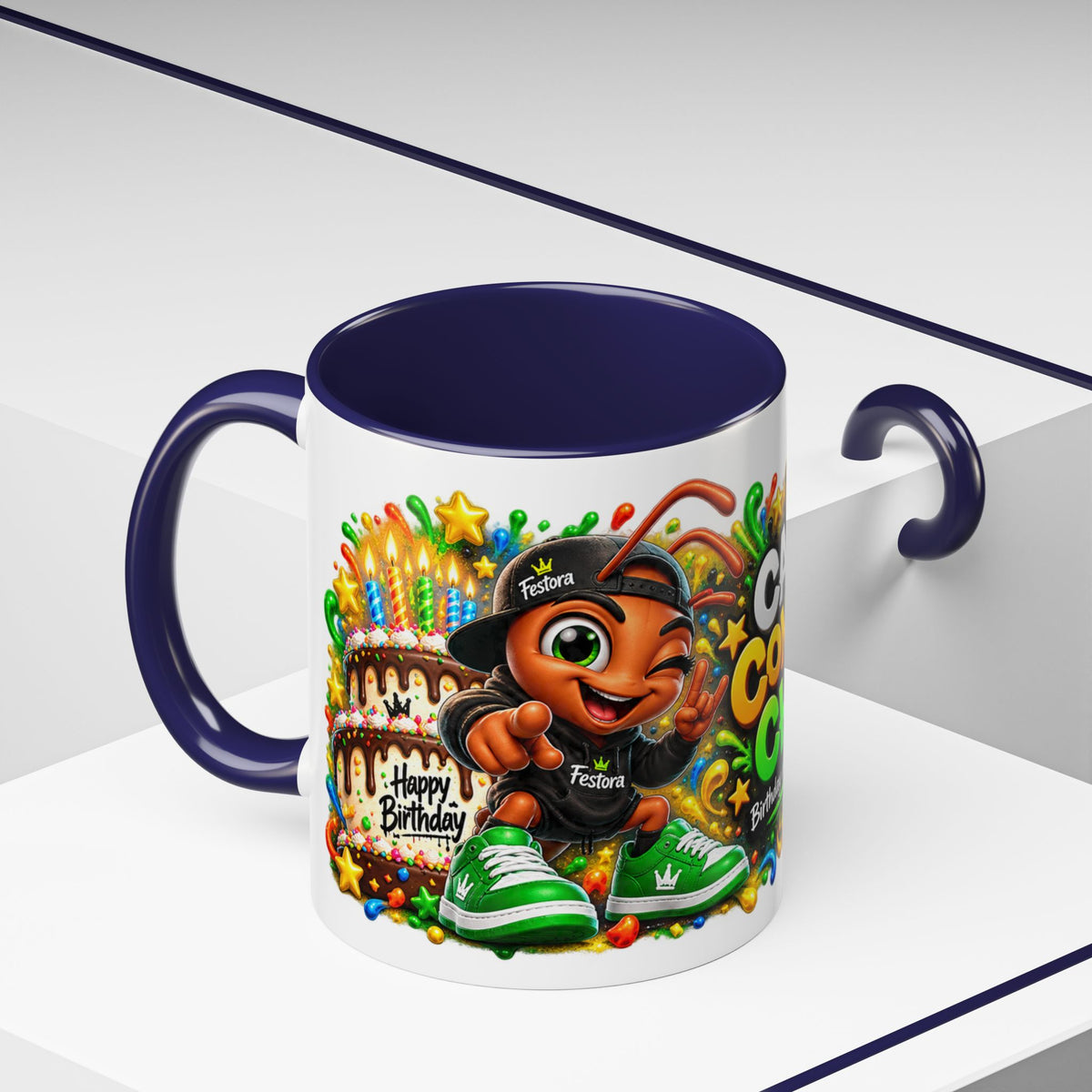 Festora Ant Birthday Mug – Cake Confetti Chaos Coffee Cup
