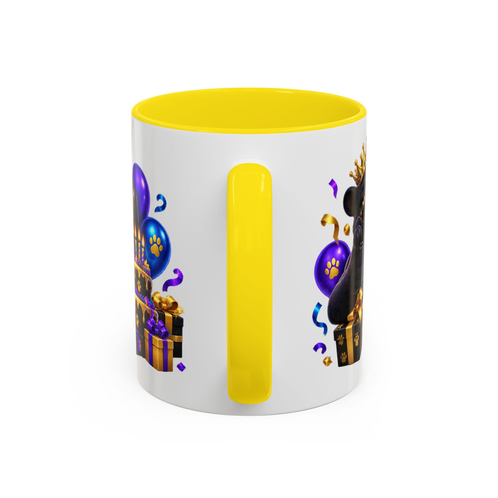 Black Panther Happy Birthday Mug – Purple Blue & Gold Birthday Gift – FestoraShop White Coffee Mug