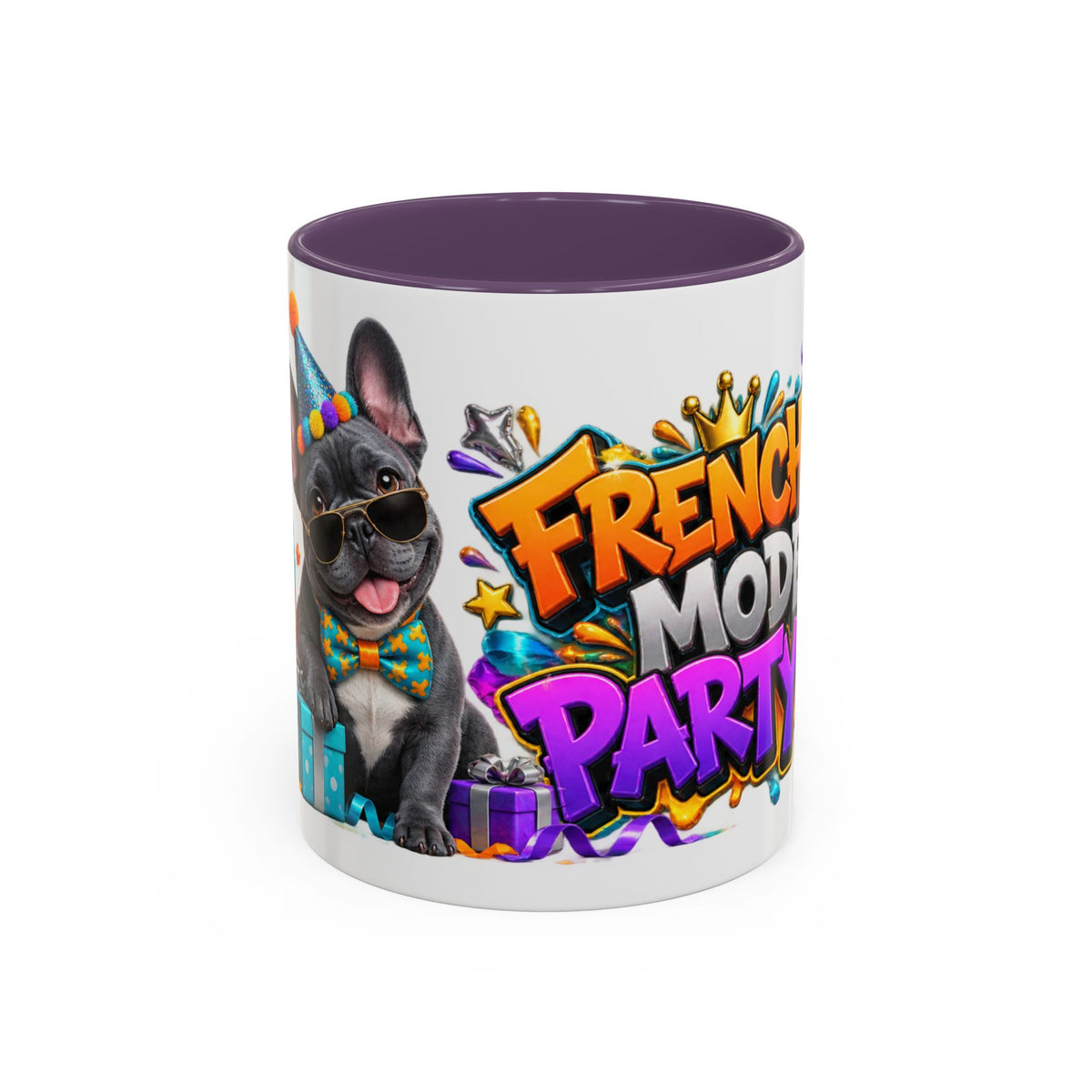 Frenchie Mode Party On French Bulldog Birthday White Mug