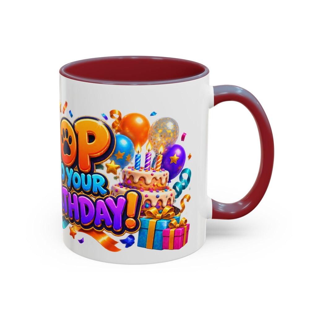 Hop Into Your Birthday White Mug – Cute Kangaroo Birthday Cup, Colorful Fun Party Gift