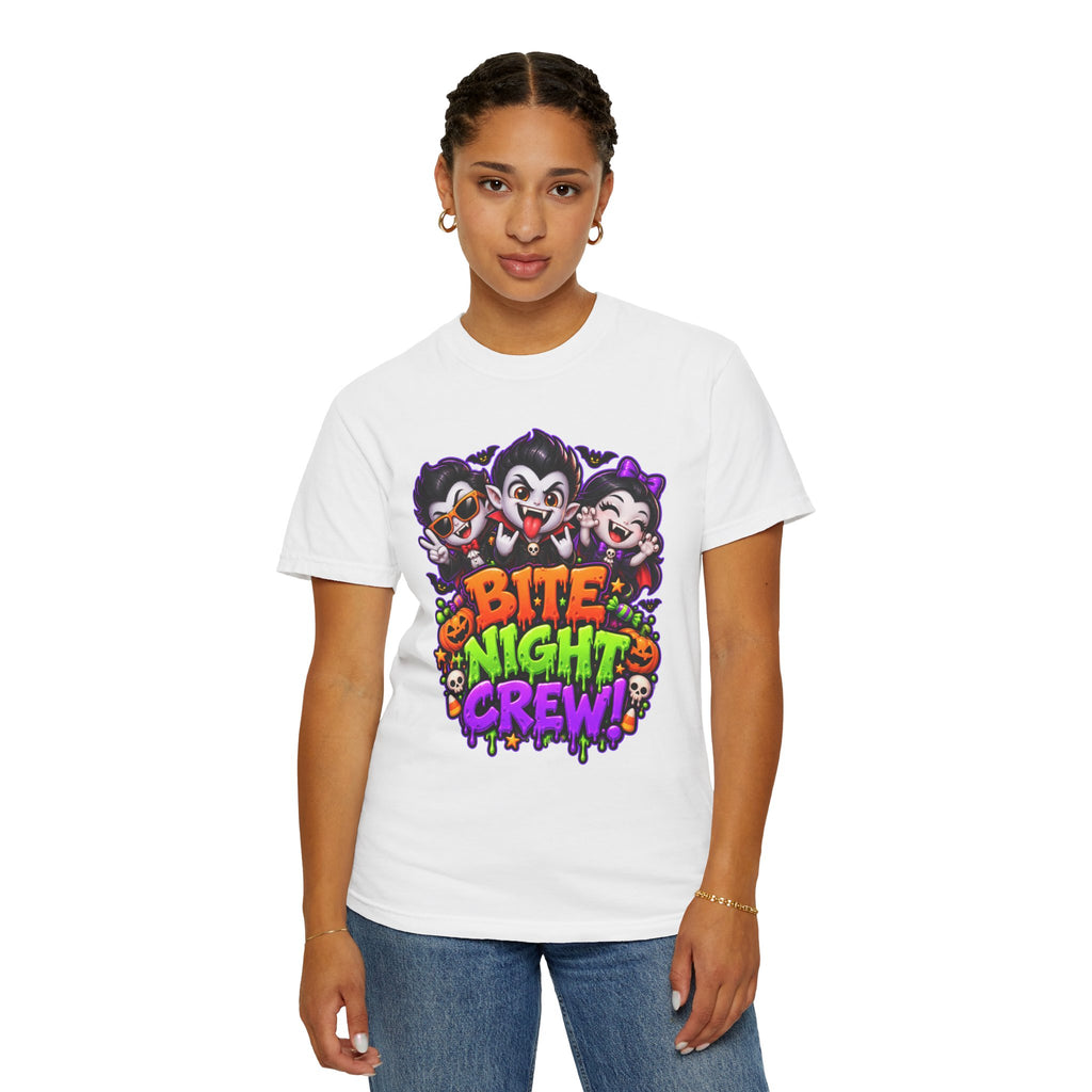 Bite Night Crew Halloween T-Shirt – Funny Vampire Graphic Tee