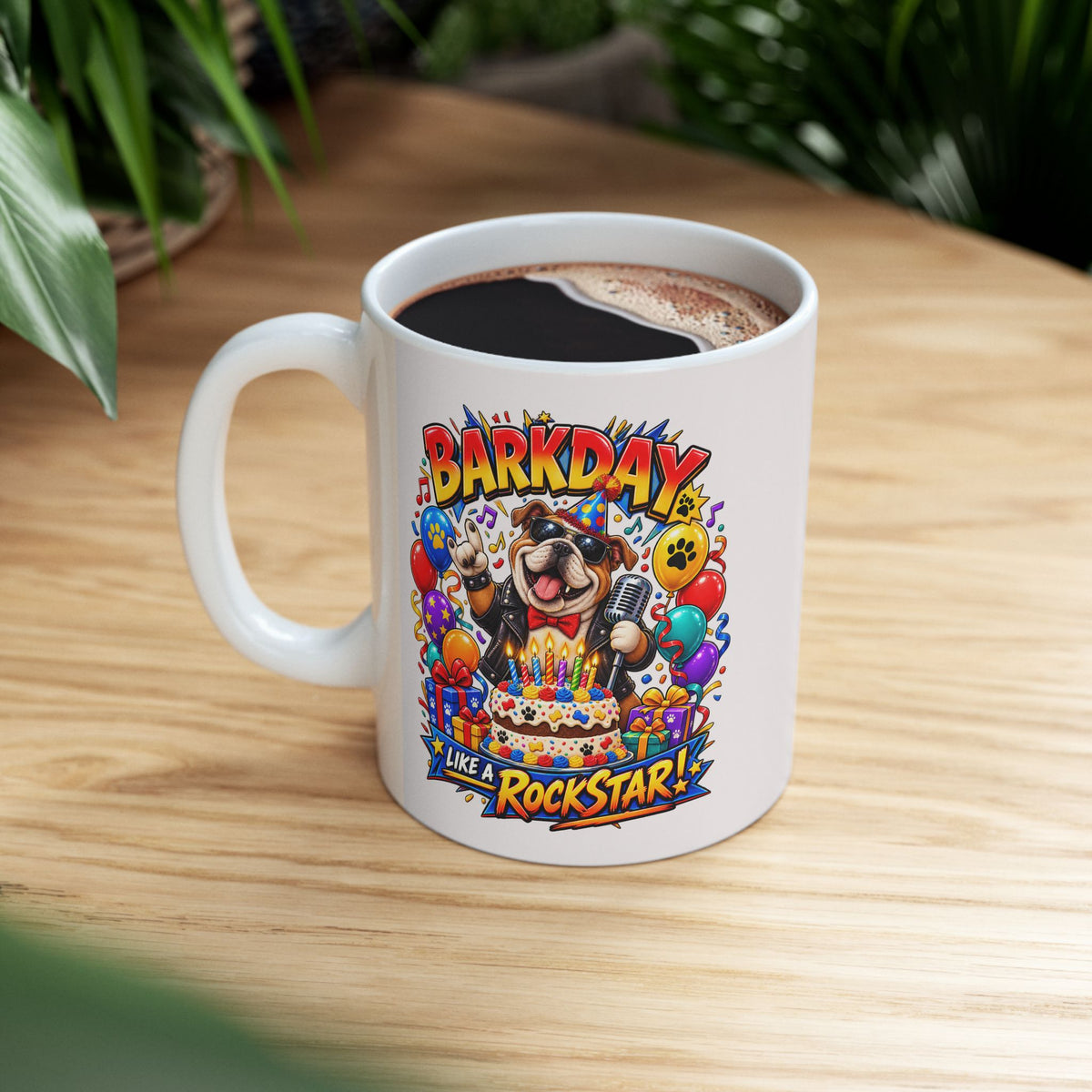 Birthday Celebration Mug — Colorful Balloons & Confetti Ceramic Coffee Cup (11oz, 15oz)