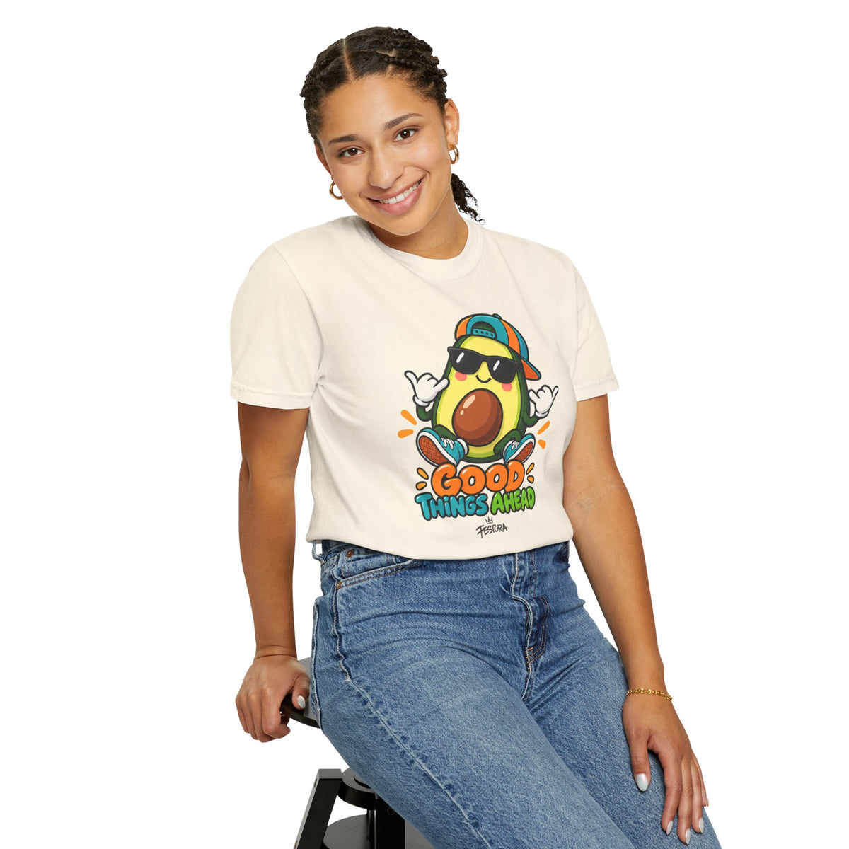 Good Things Ahead Avocado Graphic T-Shirt | Festora Everyday