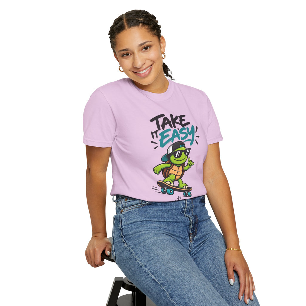 Take It Easy Skate Turtle Graphic T-Shirt | Festora Everyday