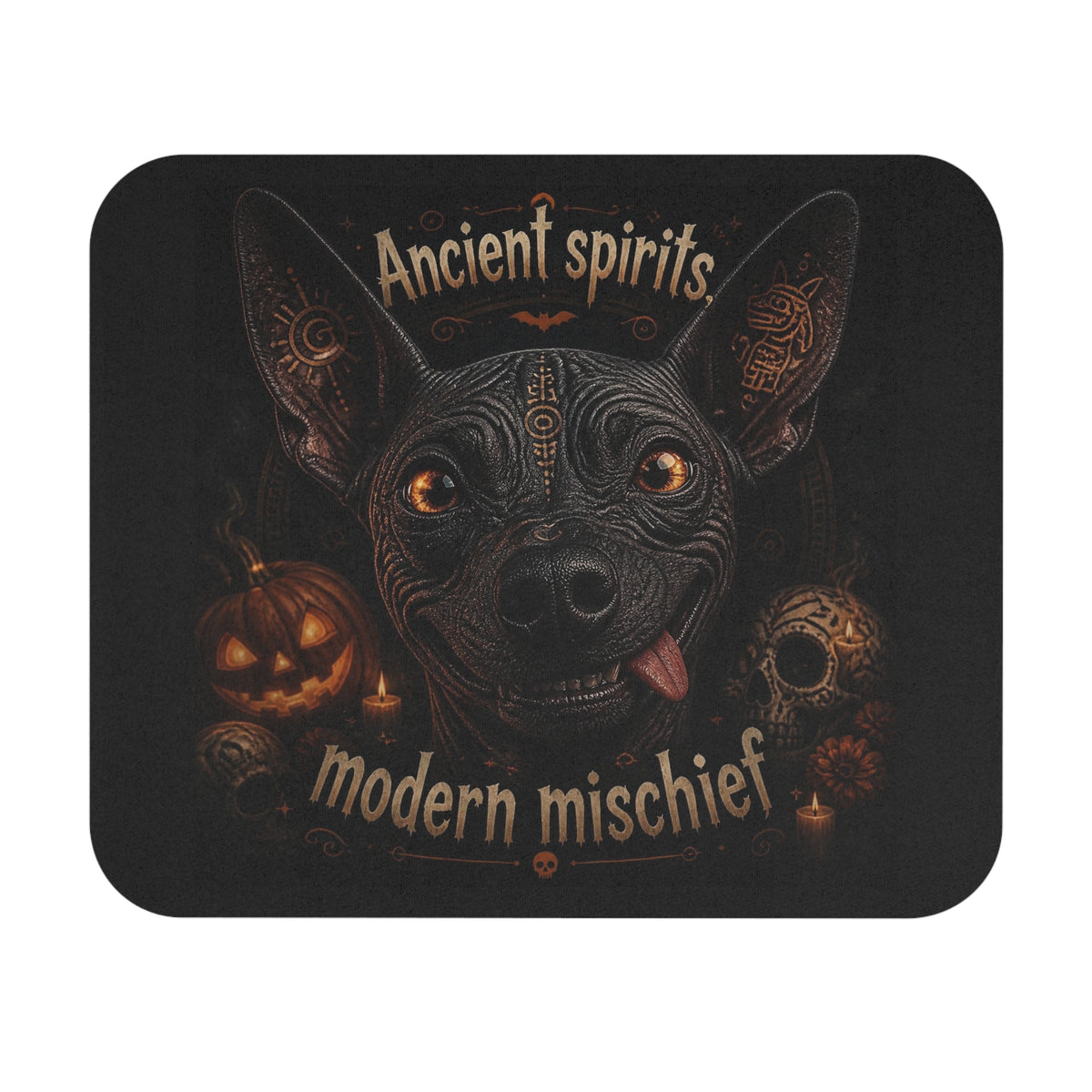 Halloween Sphynx Cat Mouse Pad — "Ancient Spirits, Modern Mischief"