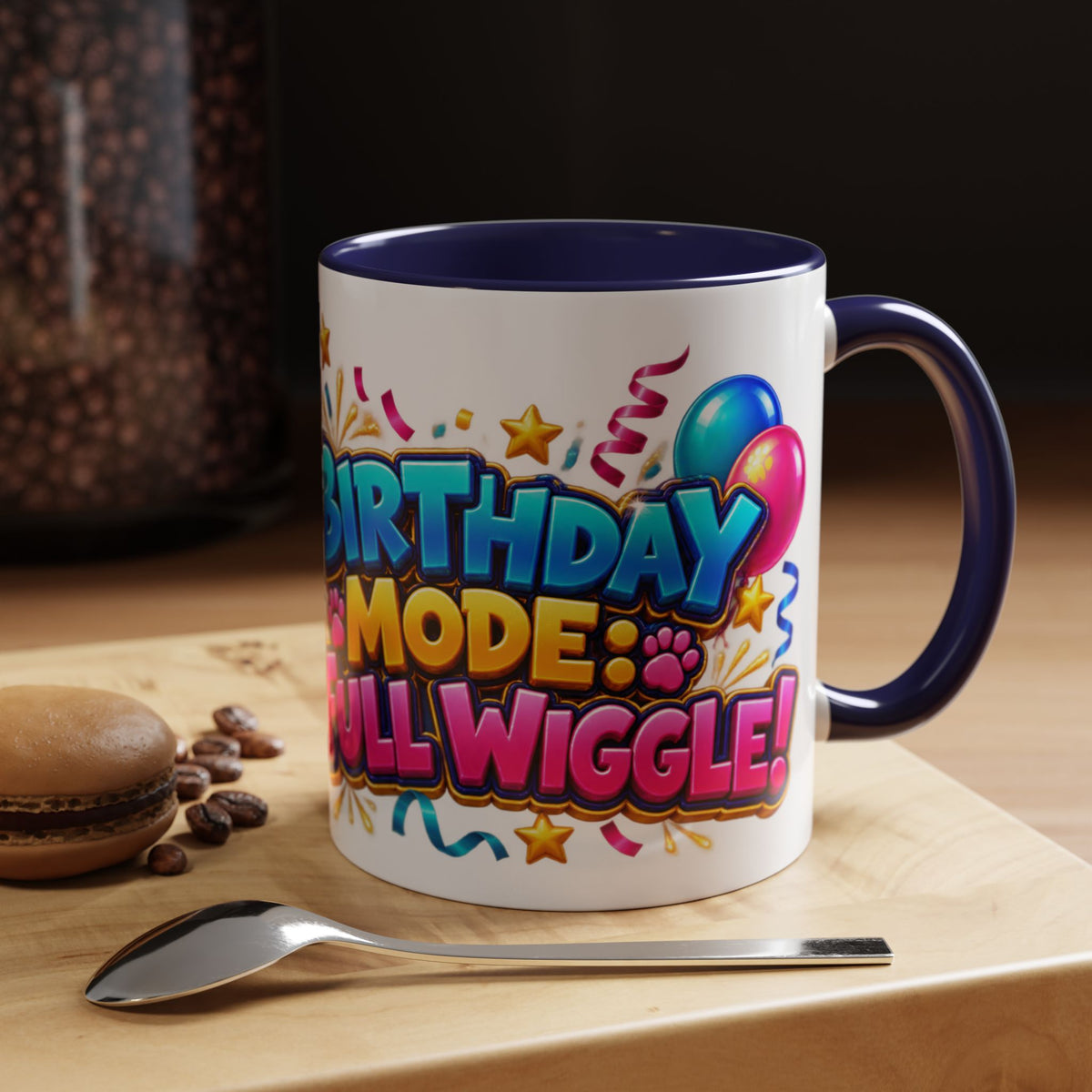 Birthday Mode Full Wiggle Corgi White Mug