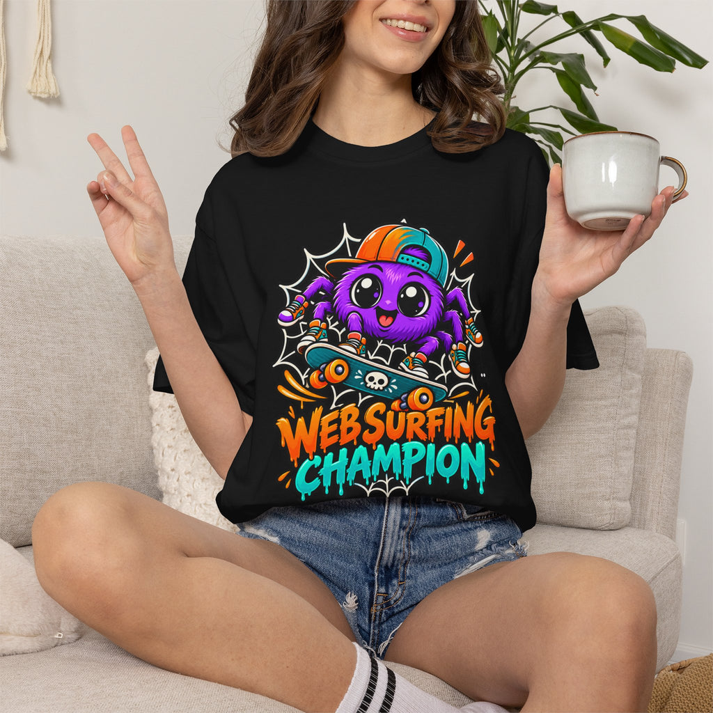 Web Surfing Champion – Cute Halloween Spider T-Shirt