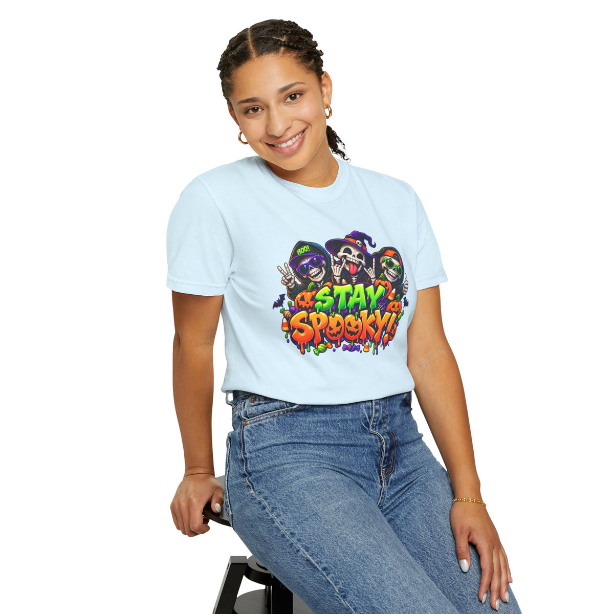 Stay Spooky Halloween T-Shirt – Funny Skeleton Crew Colorful Graphic Tee