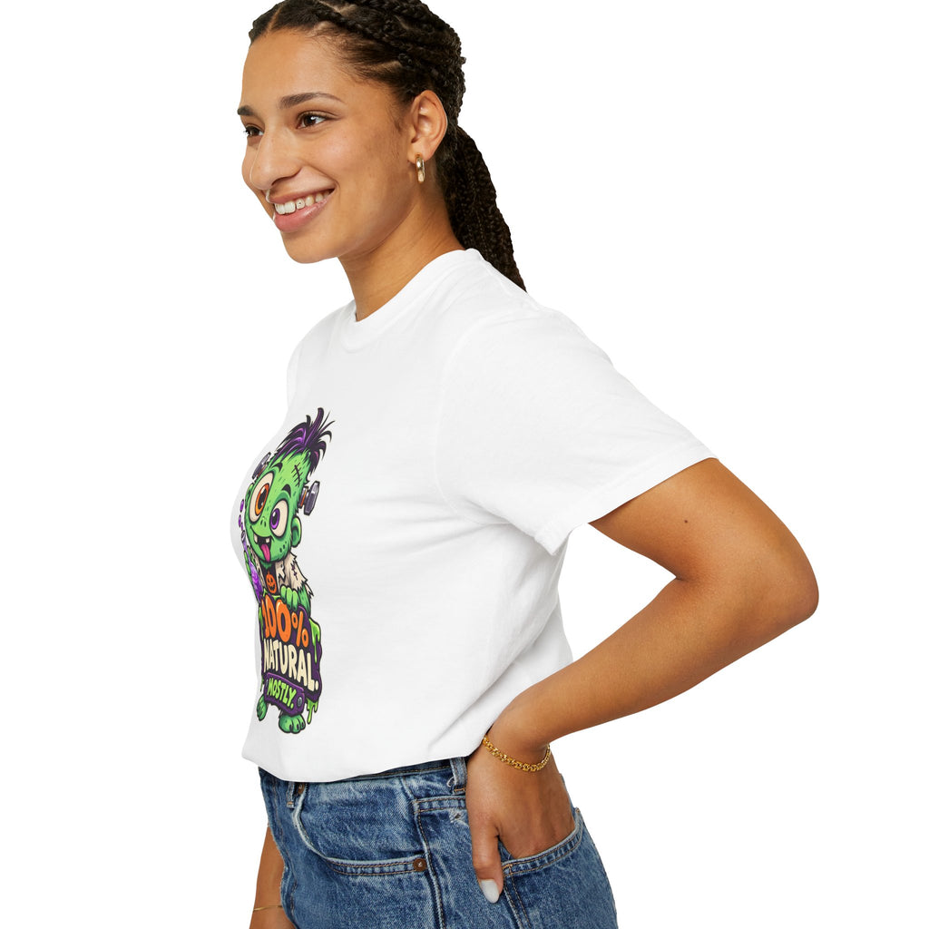 100% Natural. Mostly. – Cute Halloween Lab Monster T-Shirt