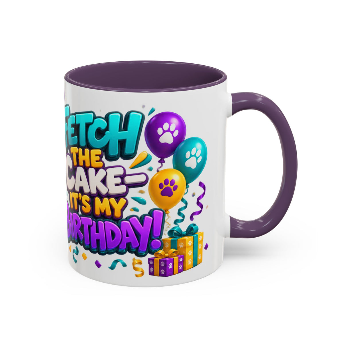 Beagle Birthday Mug – Fetch the Cake White Ceramic Coffee Cup