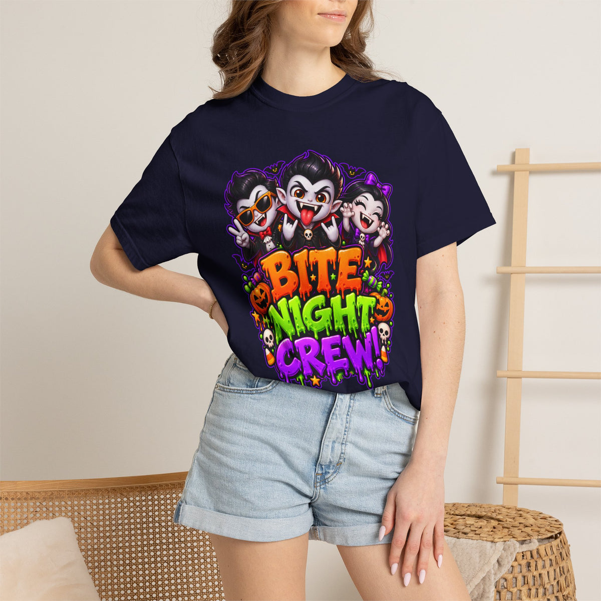 Bite Night Crew Halloween T-Shirt – Funny Vampire Graphic Tee