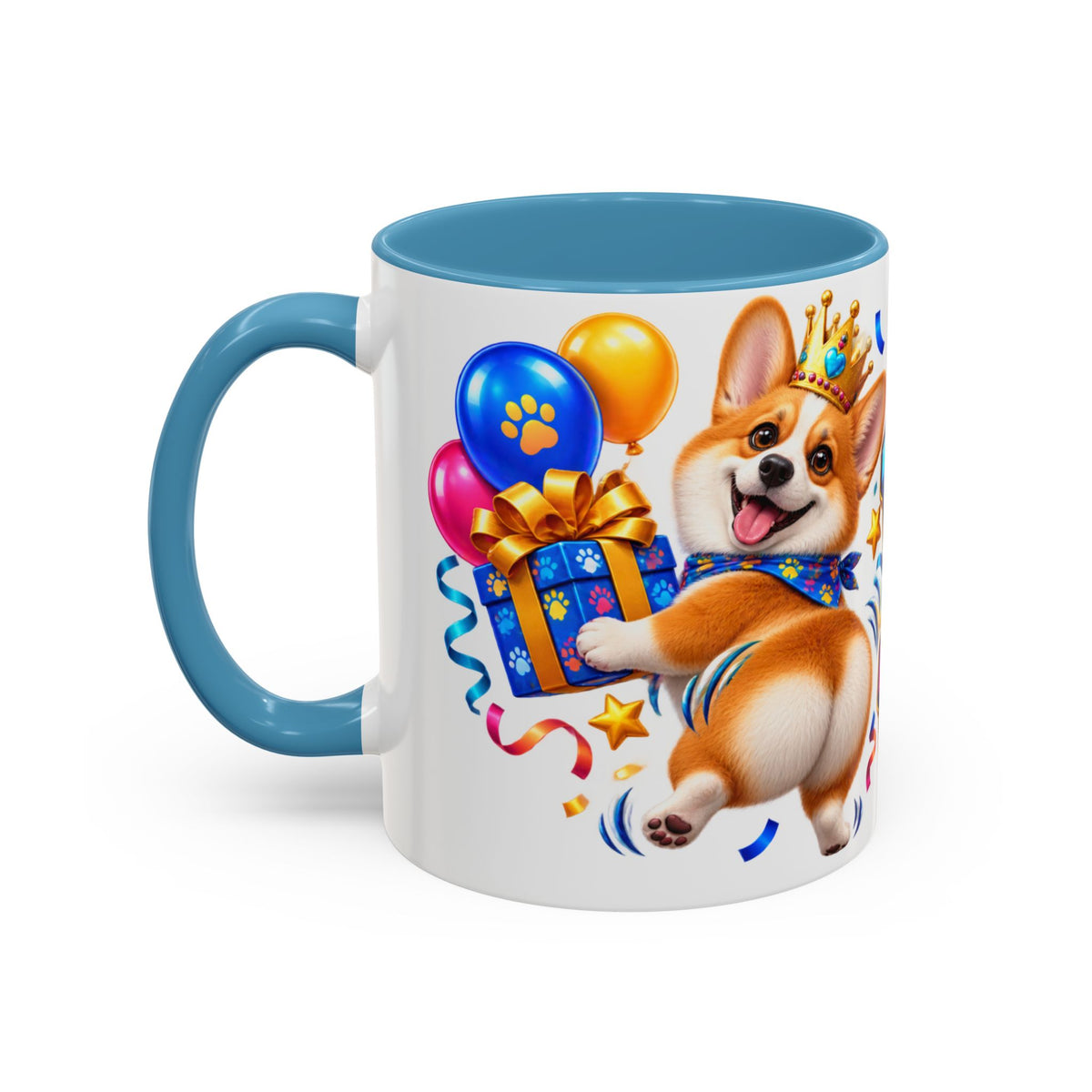 Birthday Mode Full Wiggle Corgi White Mug