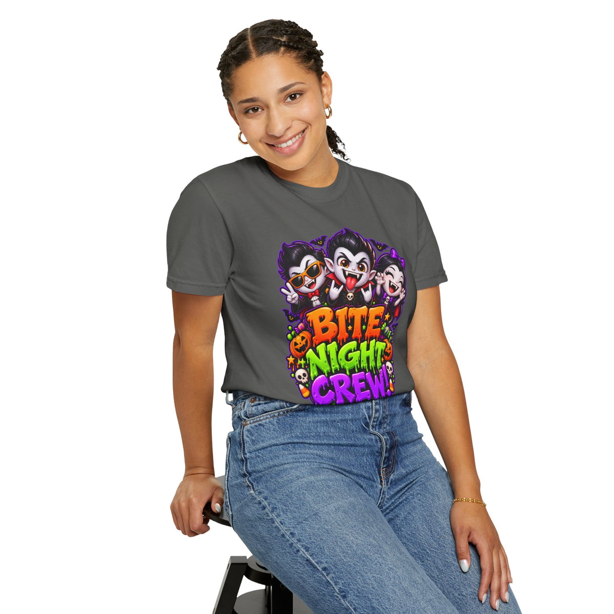 Bite Night Crew Halloween T-Shirt – Funny Vampire Graphic Tee