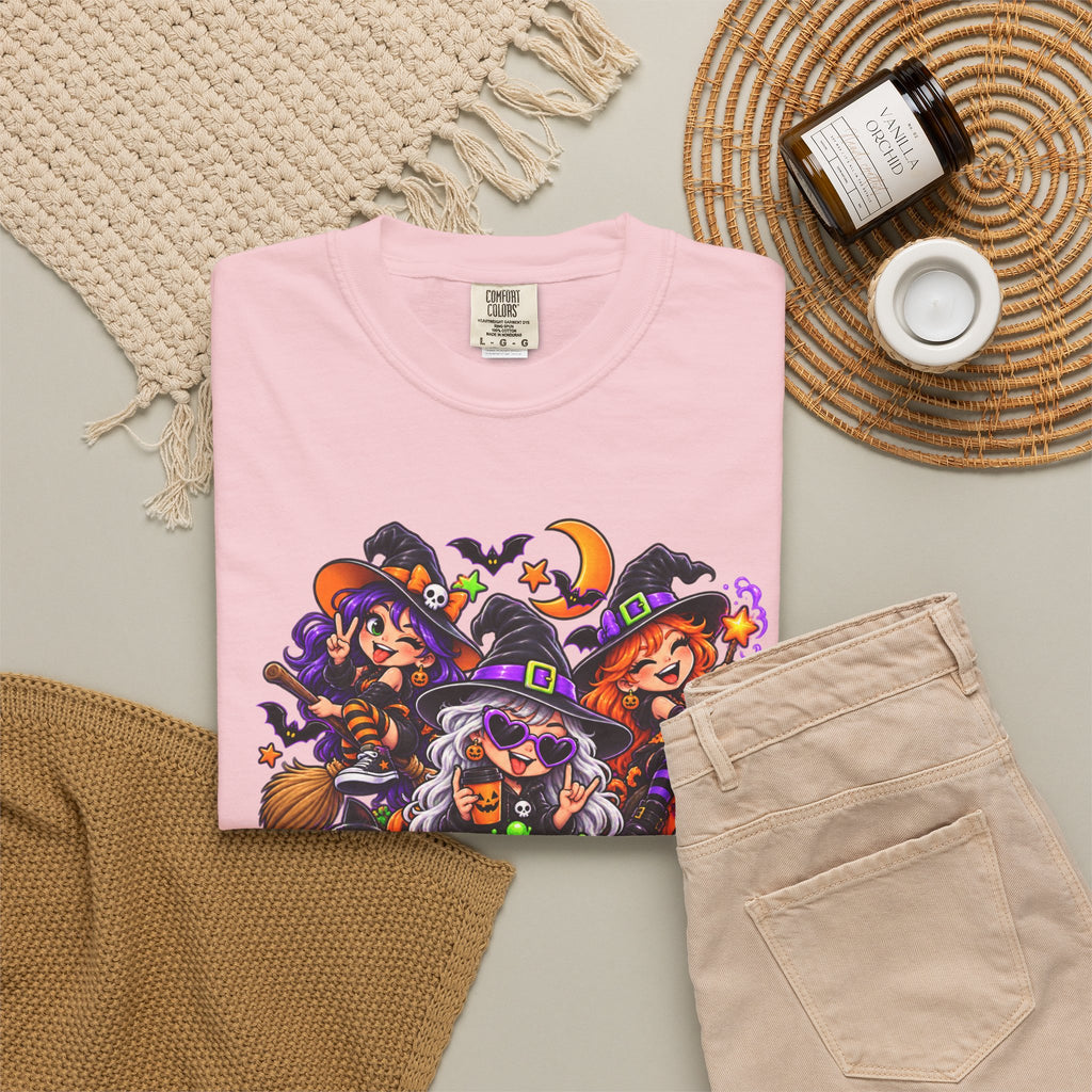 Witchy & Wild – Halloween Witch Crew Graphic T-Shirt