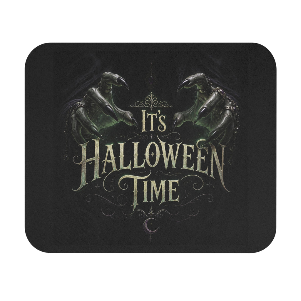 Halloween Mouse Pad — 'It's Halloween Time' Raven Gothic Desk Mat