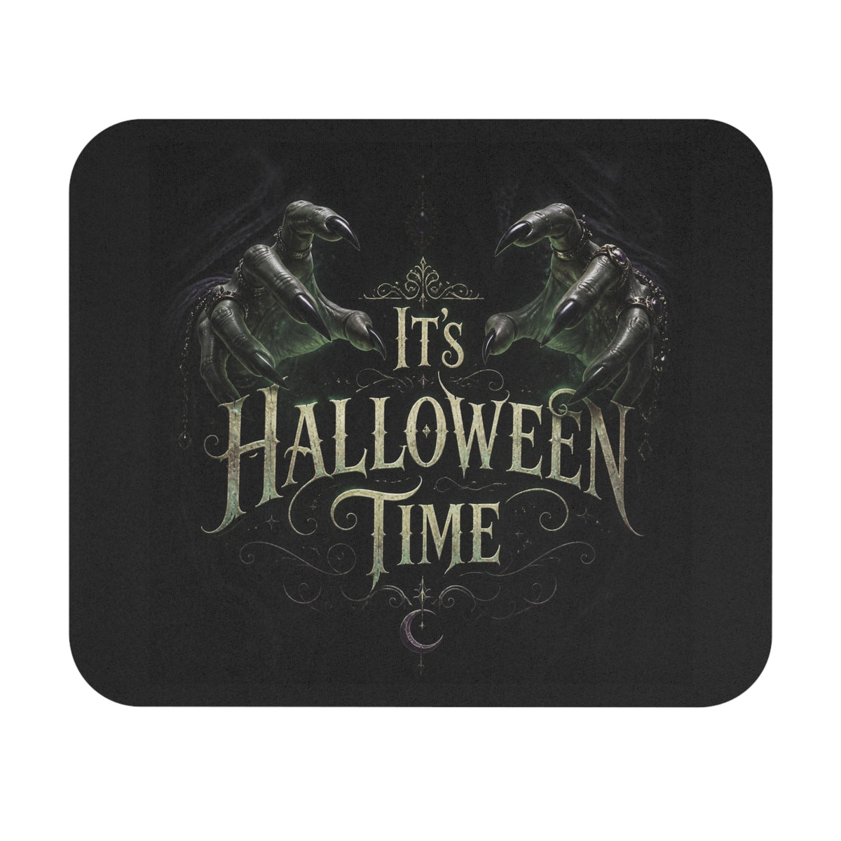 Halloween Mouse Pad — 'It's Halloween Time' Raven Gothic Desk Mat
