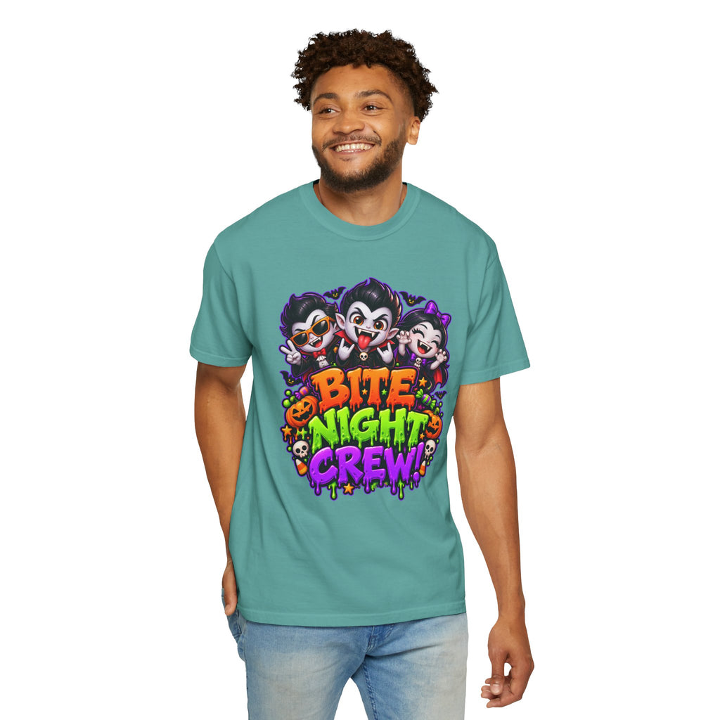 Bite Night Crew Halloween T-Shirt – Funny Vampire Graphic Tee