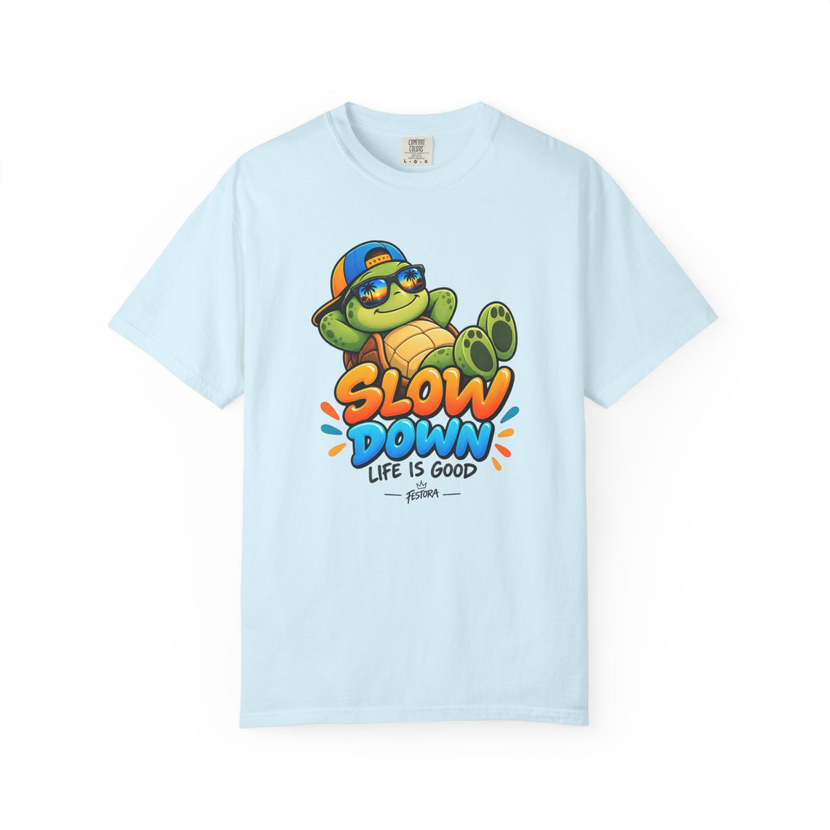 Slow Down, Life Is Good – Turtle Graphic T-Shirt | Festora Everyday