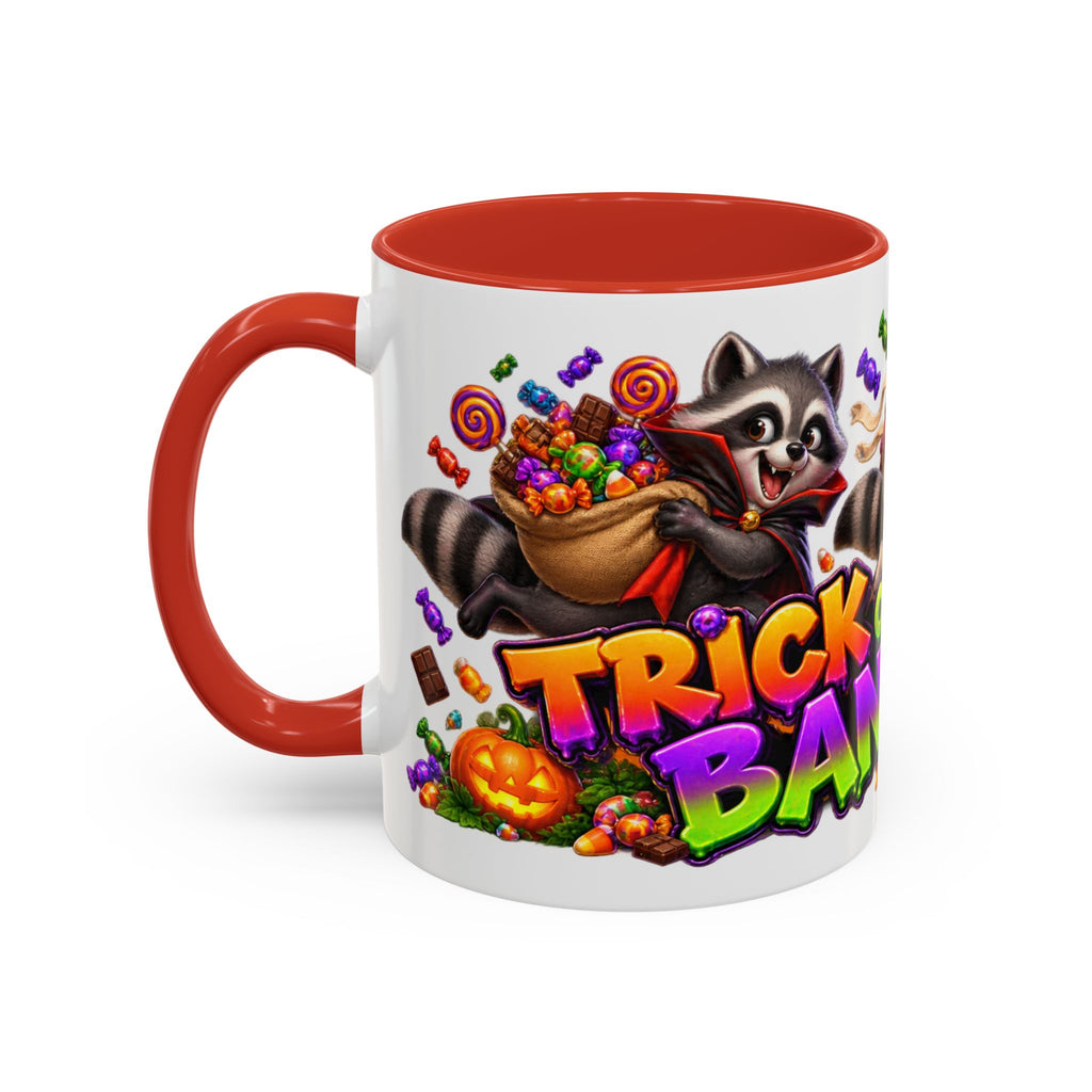 Trick or Treat Bandits Raccoons Halloween White Mug