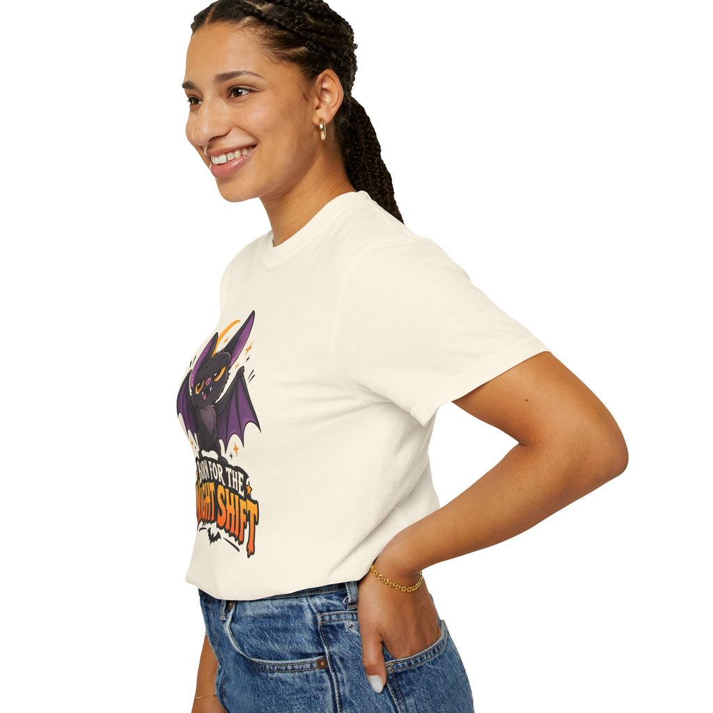 Born for the Night Shift – Cute Halloween Bat T-Shirt