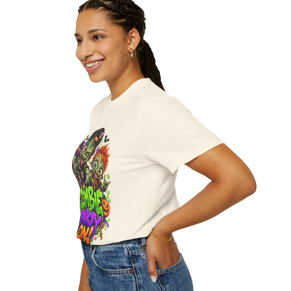 Zombie Party On! – Halloween Zombie Crew Graphic T-Shirt