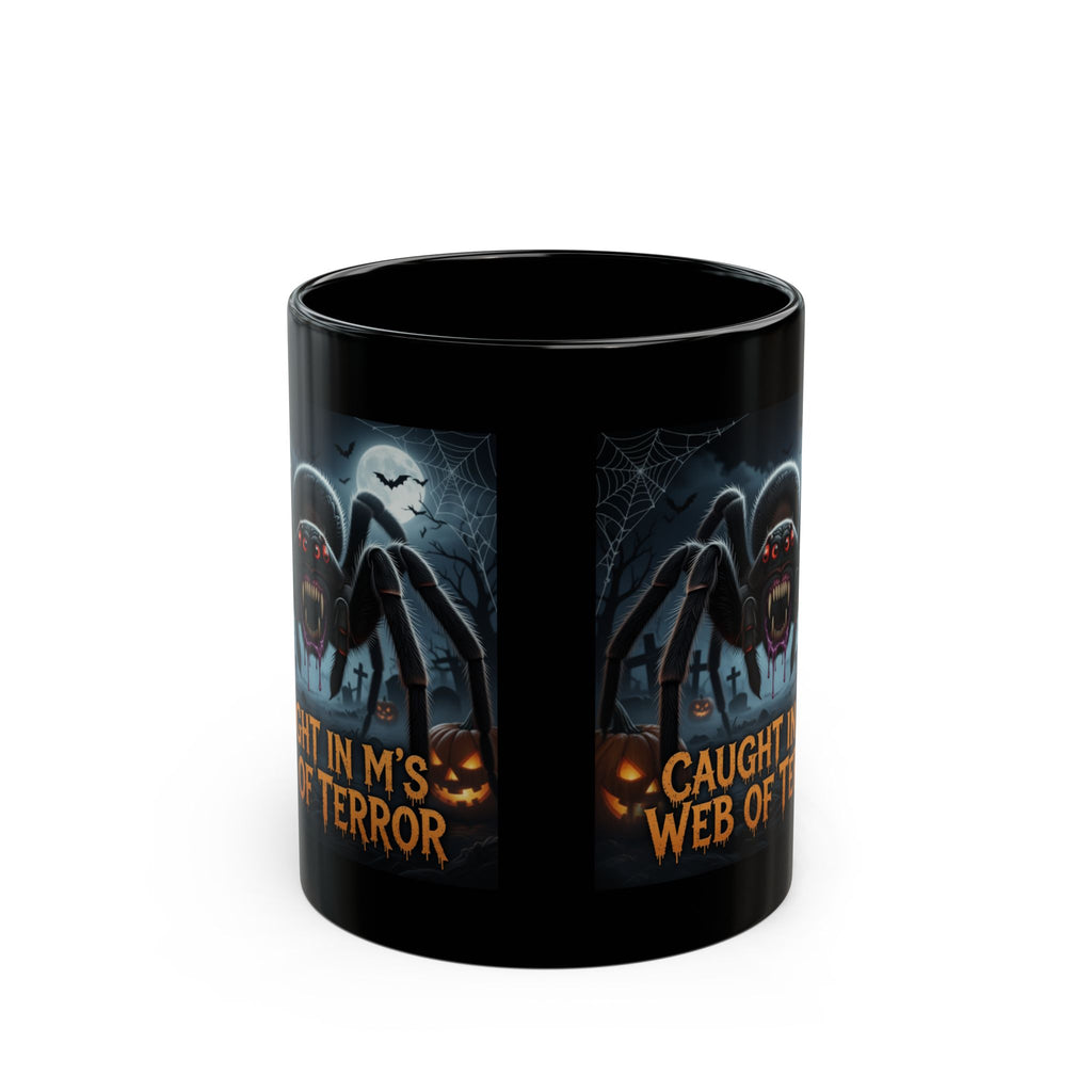 Halloween Spider Mug — "Caught in Mom's Web of Terror" Coffee Cup (11oz & 15oz)