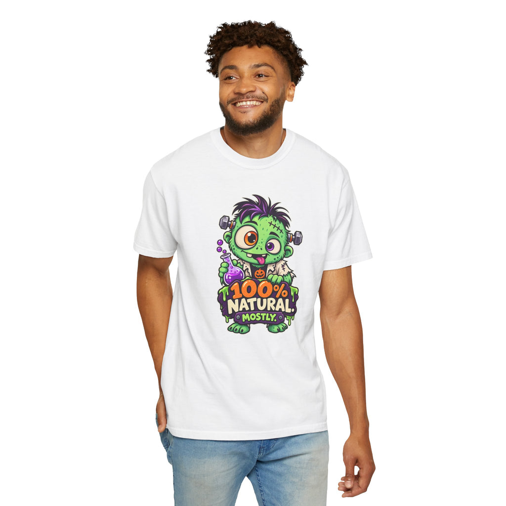 100% Natural. Mostly. – Cute Halloween Lab Monster T-Shirt