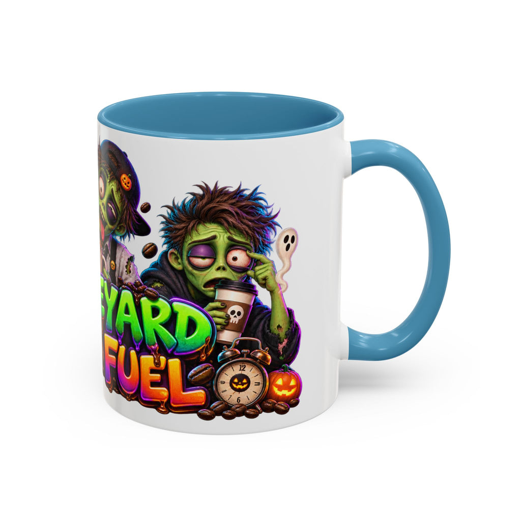 Graveyard Shift Fuel Coffee Zombies Halloween White Mug