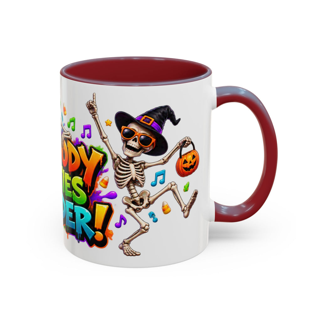 No Body Parties Harder Halloween Skeleton Party White Mug