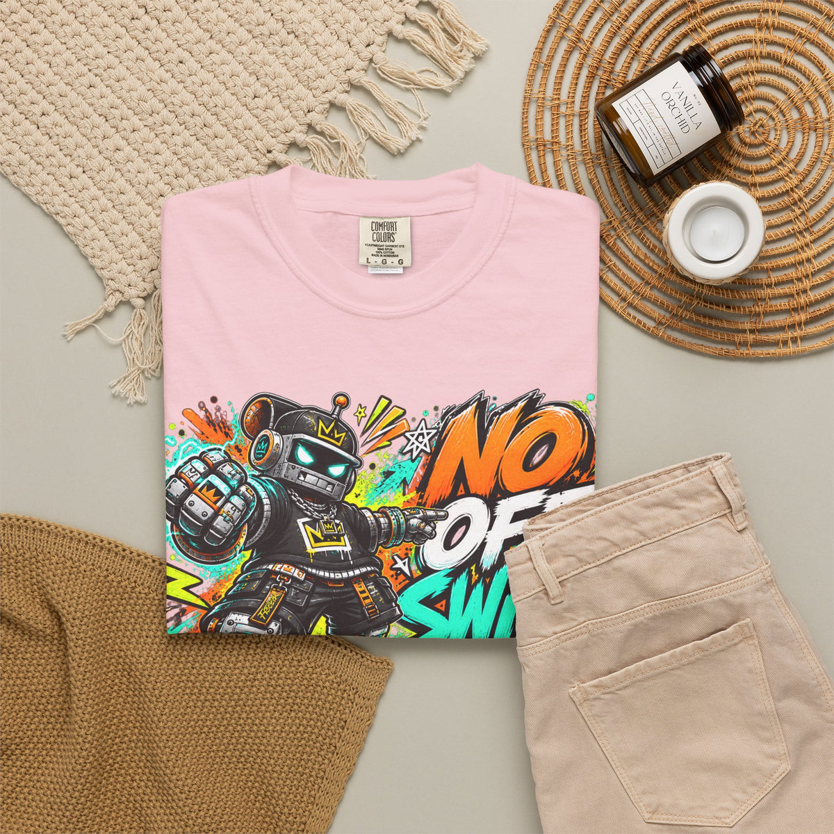 No Off Switch Robot Graphic T-Shirt — Bold Retro Streetwear Design