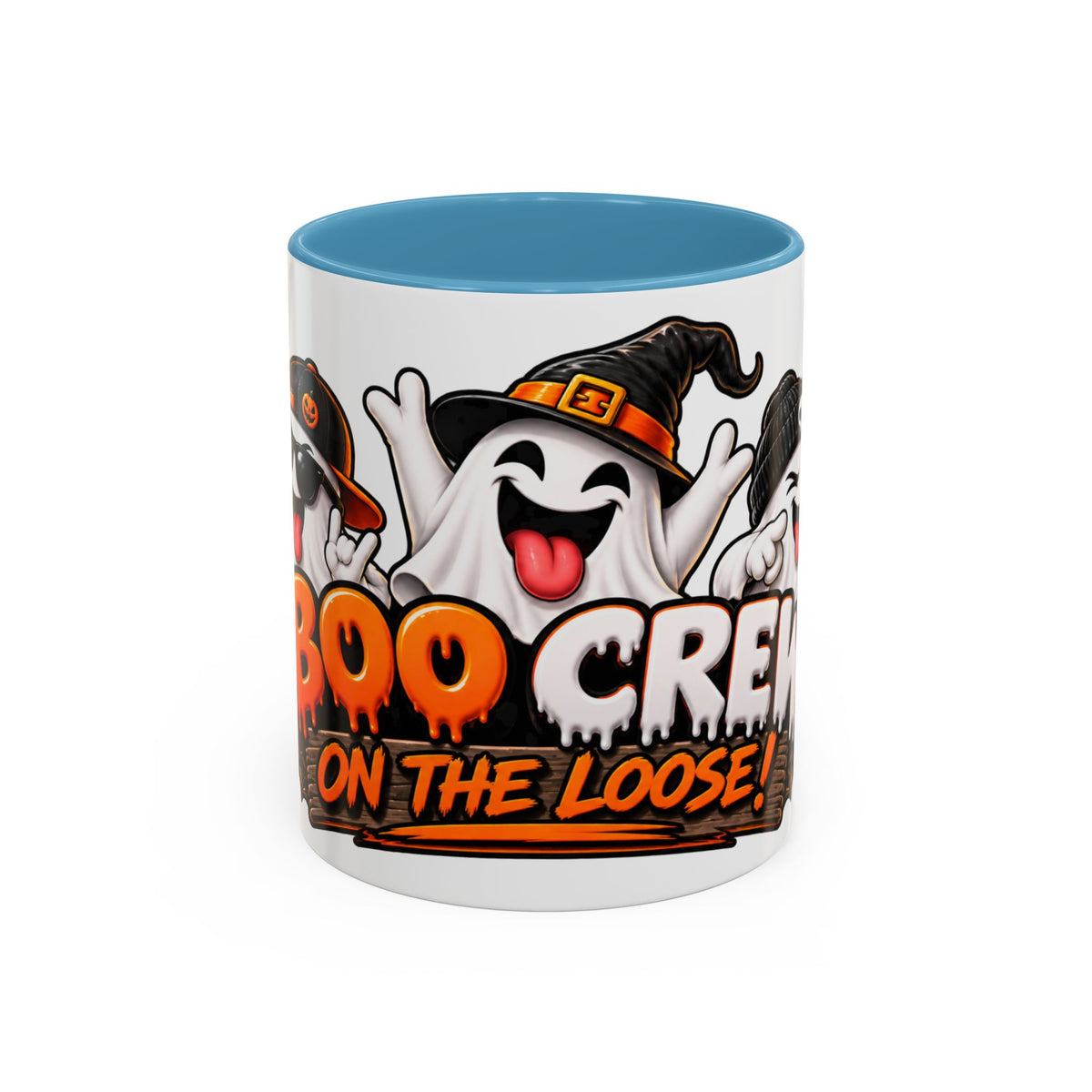 Boo Crew on the Loose Halloween White Mug – Funny Ghosts & Pumpkins
