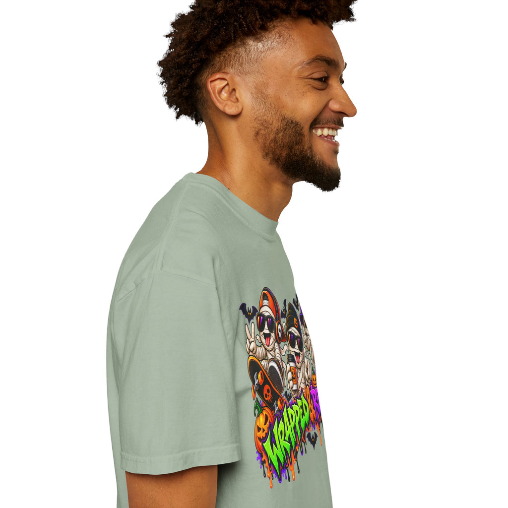 Wrapped & Ready – Halloween Mummy Crew Graphic T-Shirt