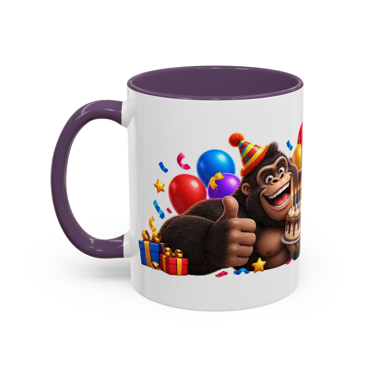Gorilla Happy Birthday Mug - Colorful 3D Celebration Design